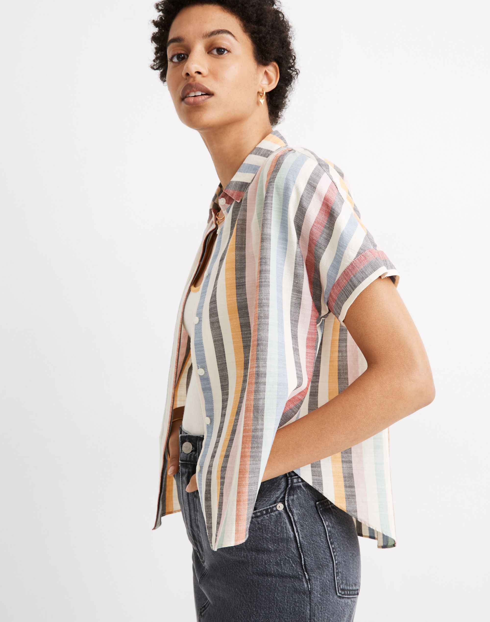 Hilltop Shirt in Rainbow Stripe | Madewell