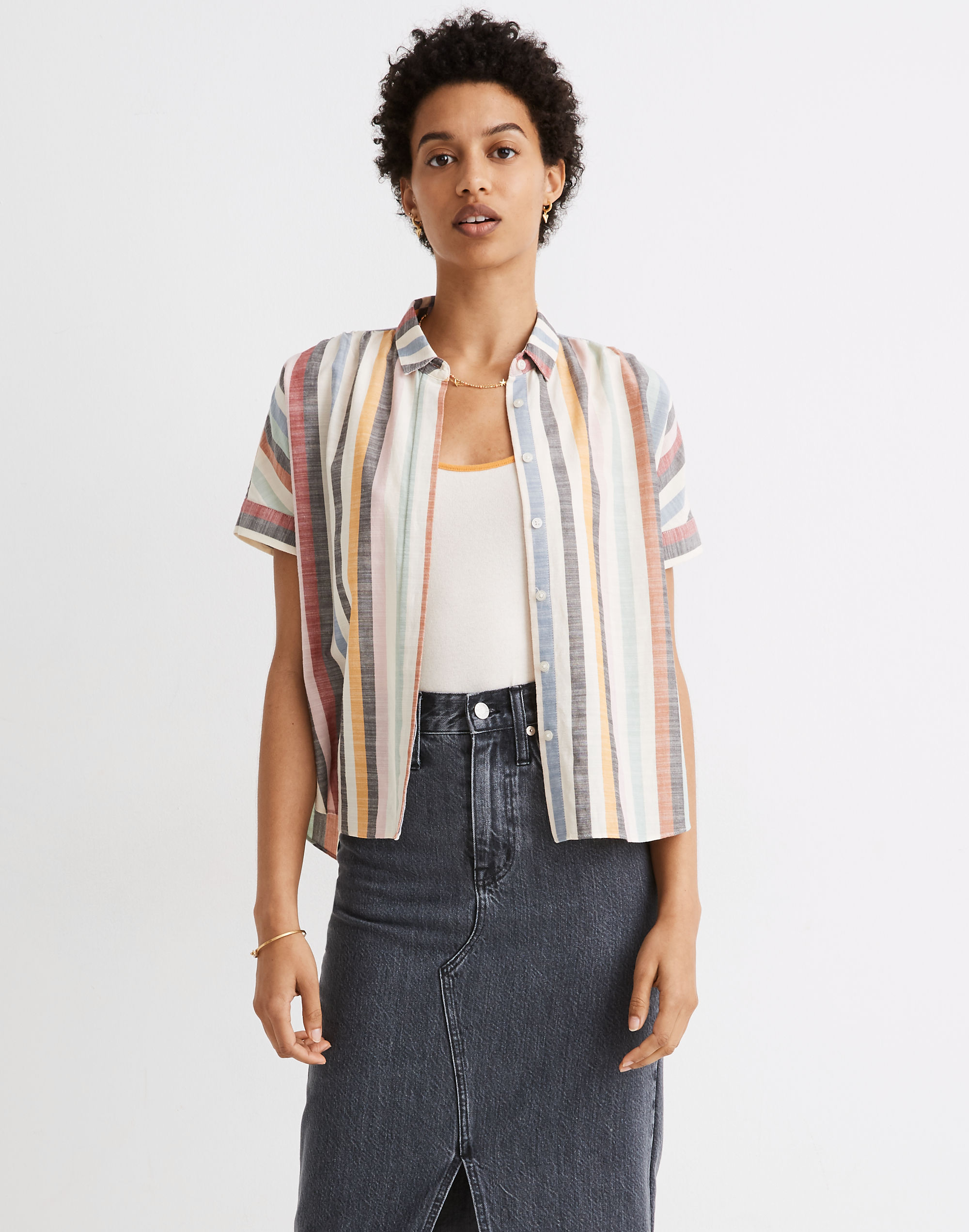 Hilltop Shirt in Rainbow Stripe | Madewell