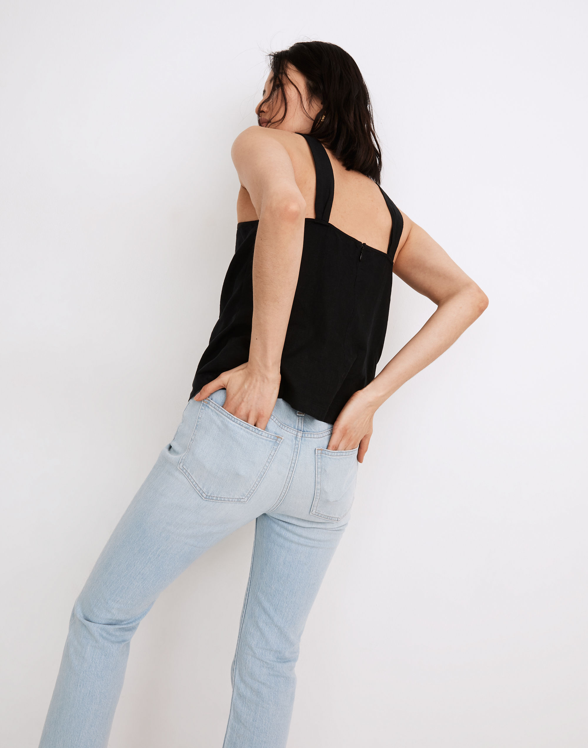 Linen-Blend Halter Tank Top | Madewell