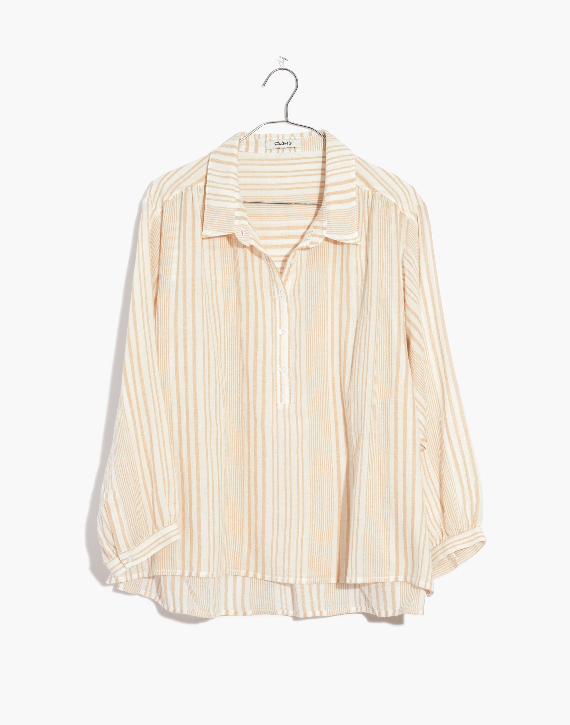 Striped Gauze Drop-Shoulder Popover Top | Madewell