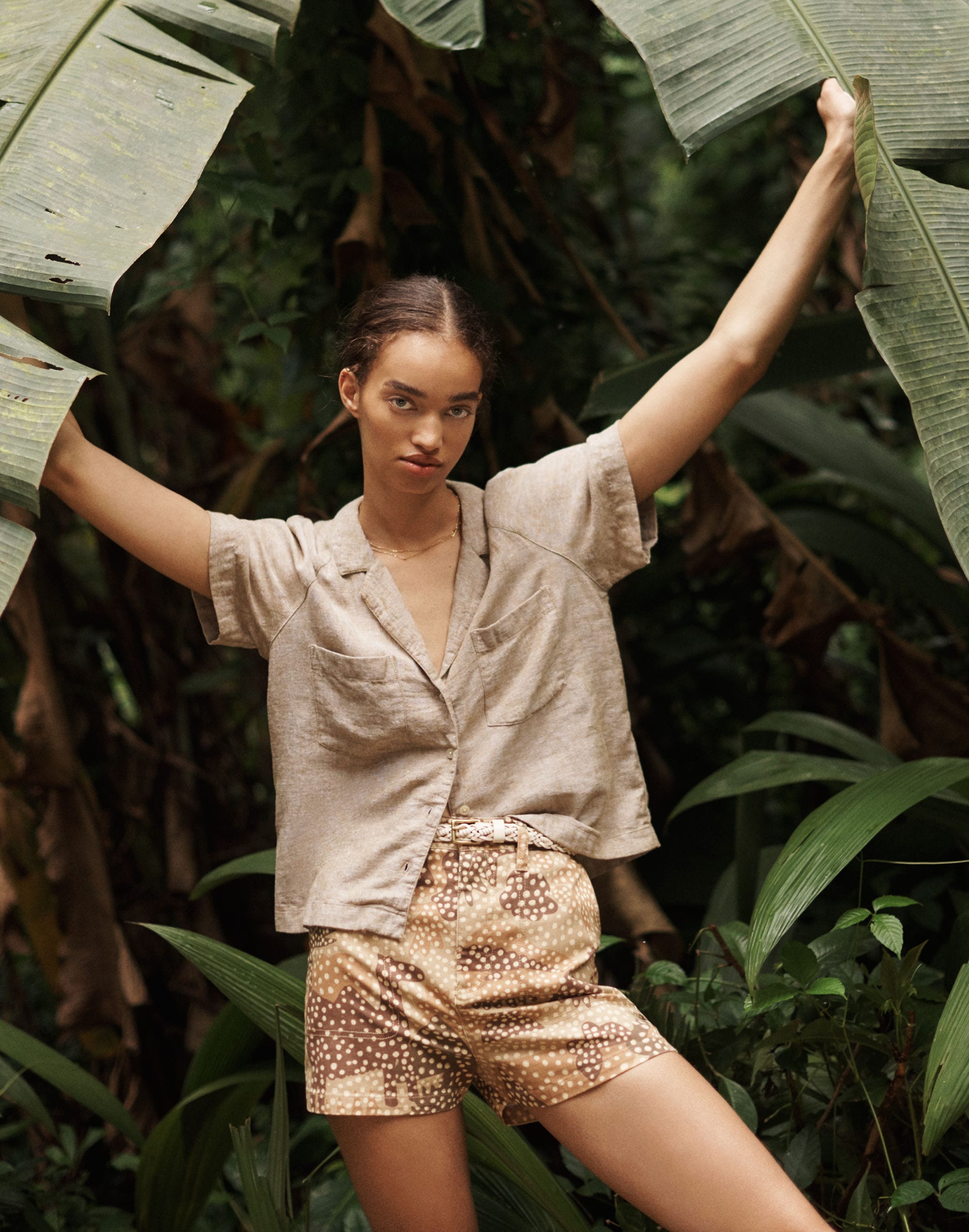 Linen-Blend Raglan Camp Shirt | Madewell