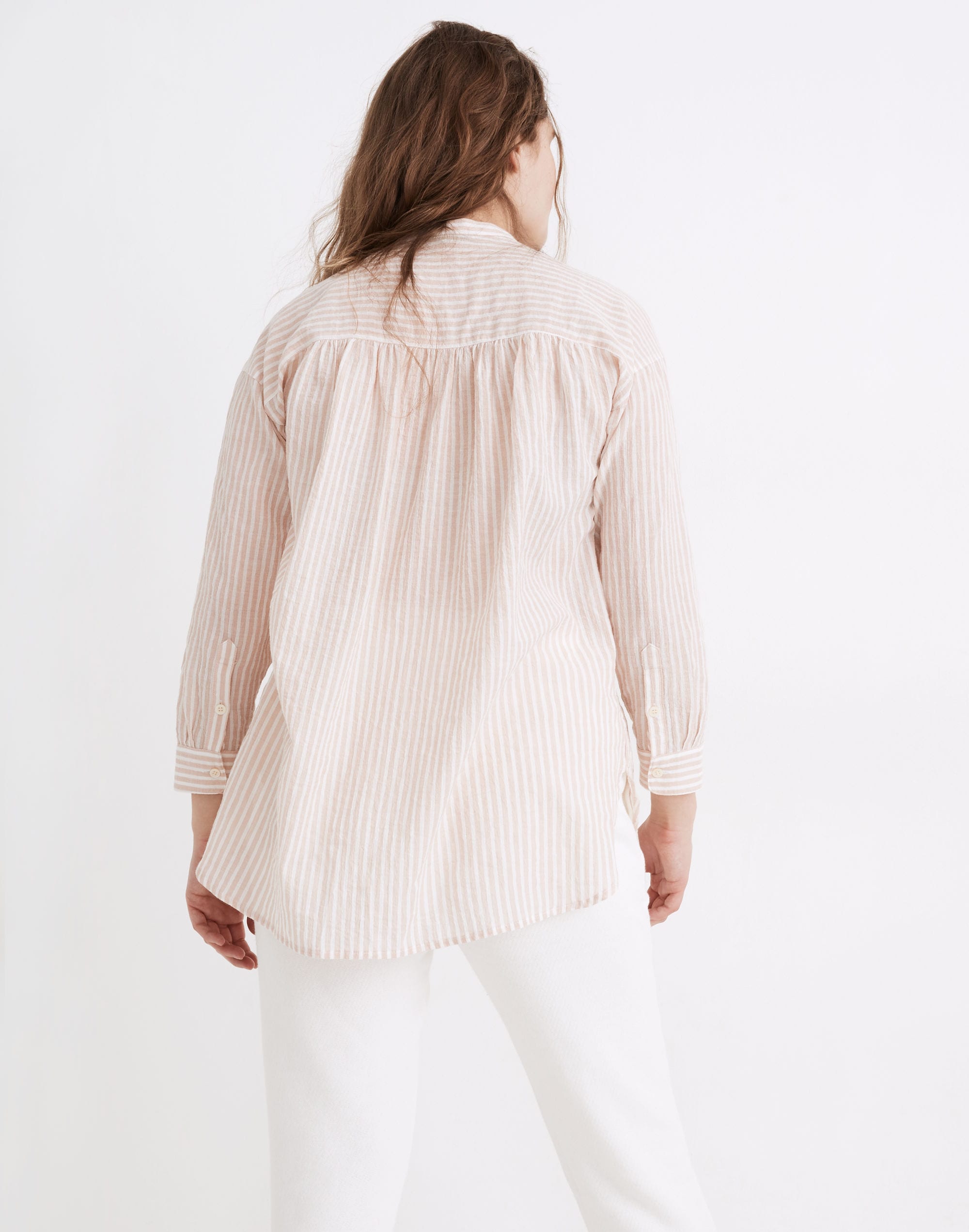 Banded Collar Tunic Top in Stripe | Madewell