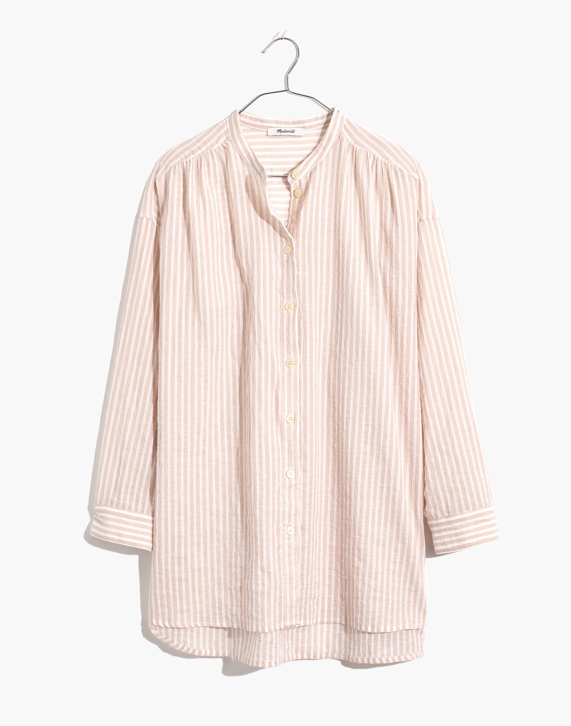 Banded Collar Tunic Top in Stripe | Madewell