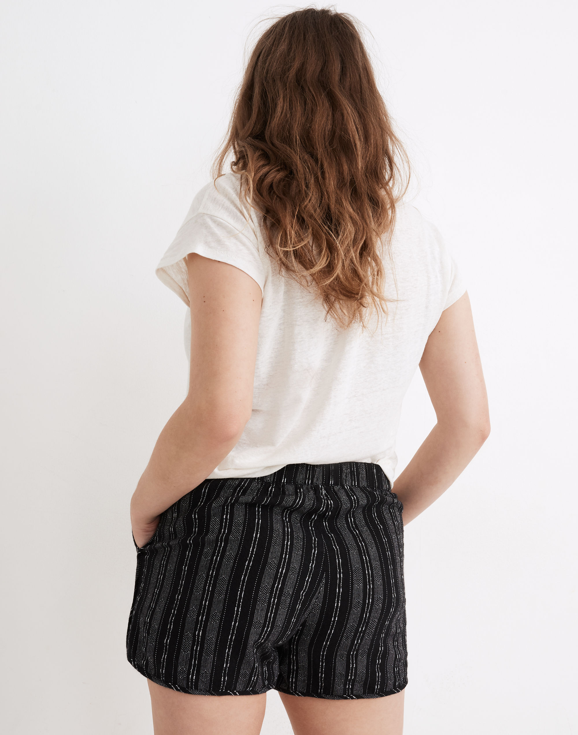 Linen-Cotton Pull-On Shorts in Jacquard Stripe | Madewell