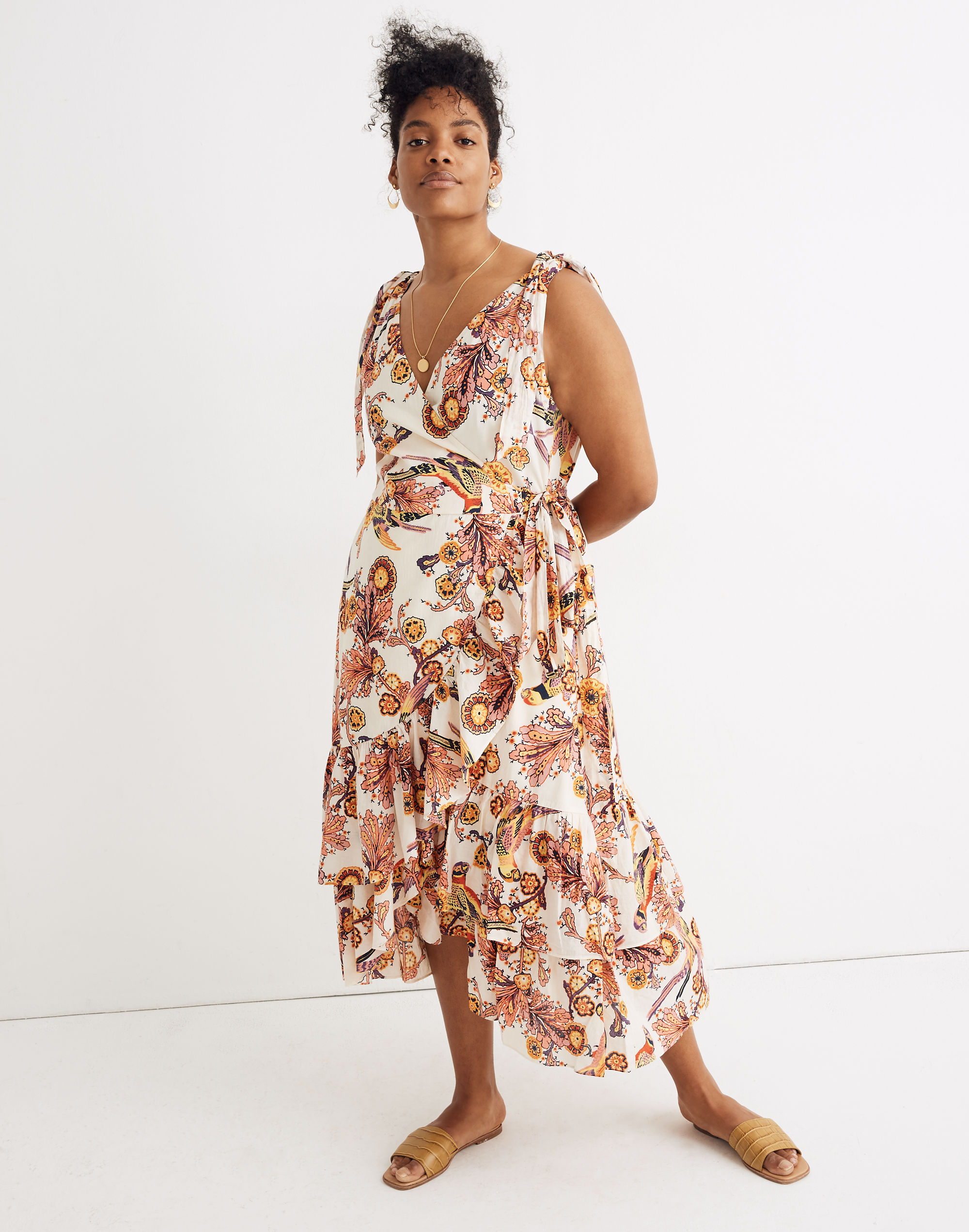 Bird Print Dress Plus Size