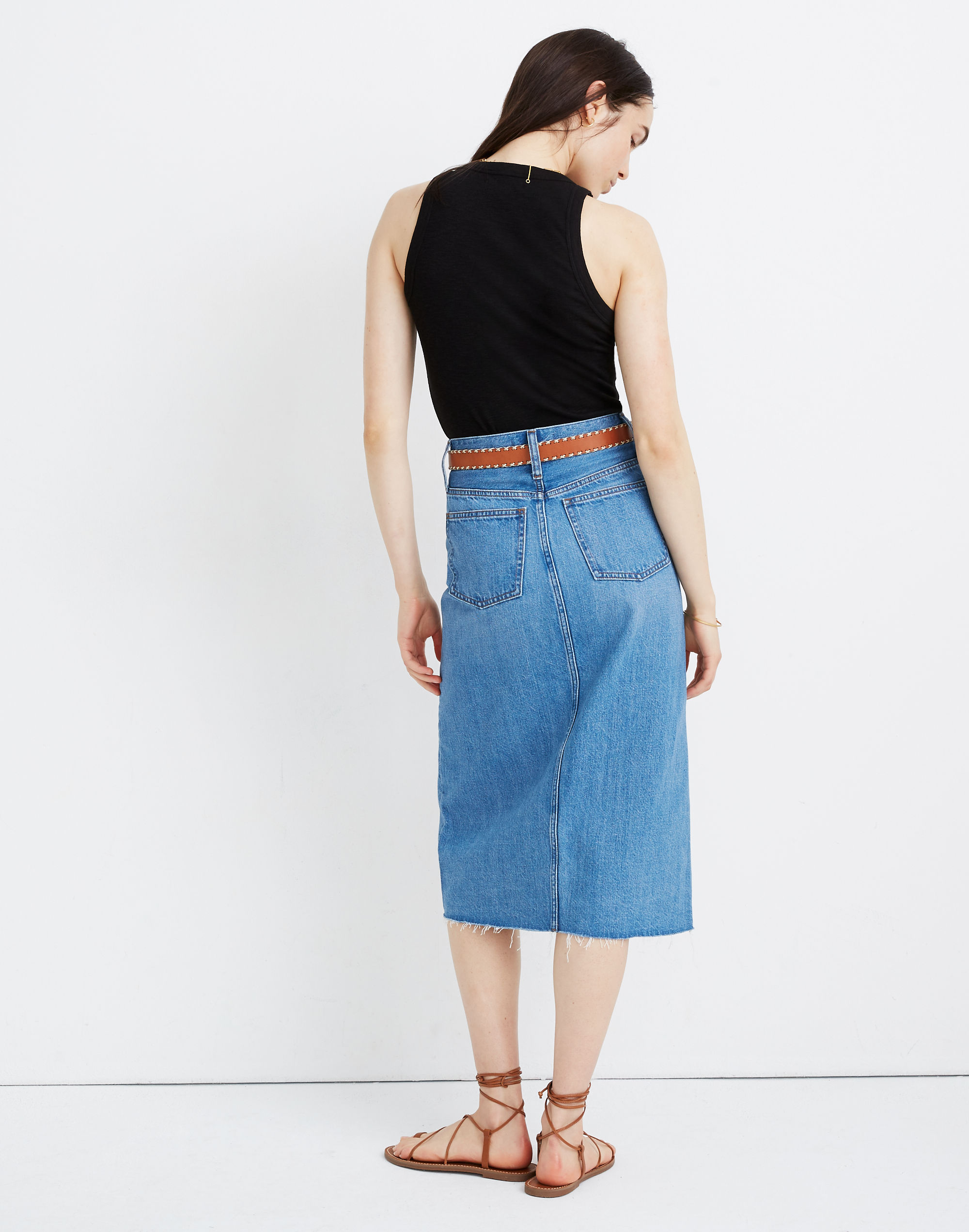 Rigid Denim A-Line Midi Skirt in Carrick Wash | Madewell