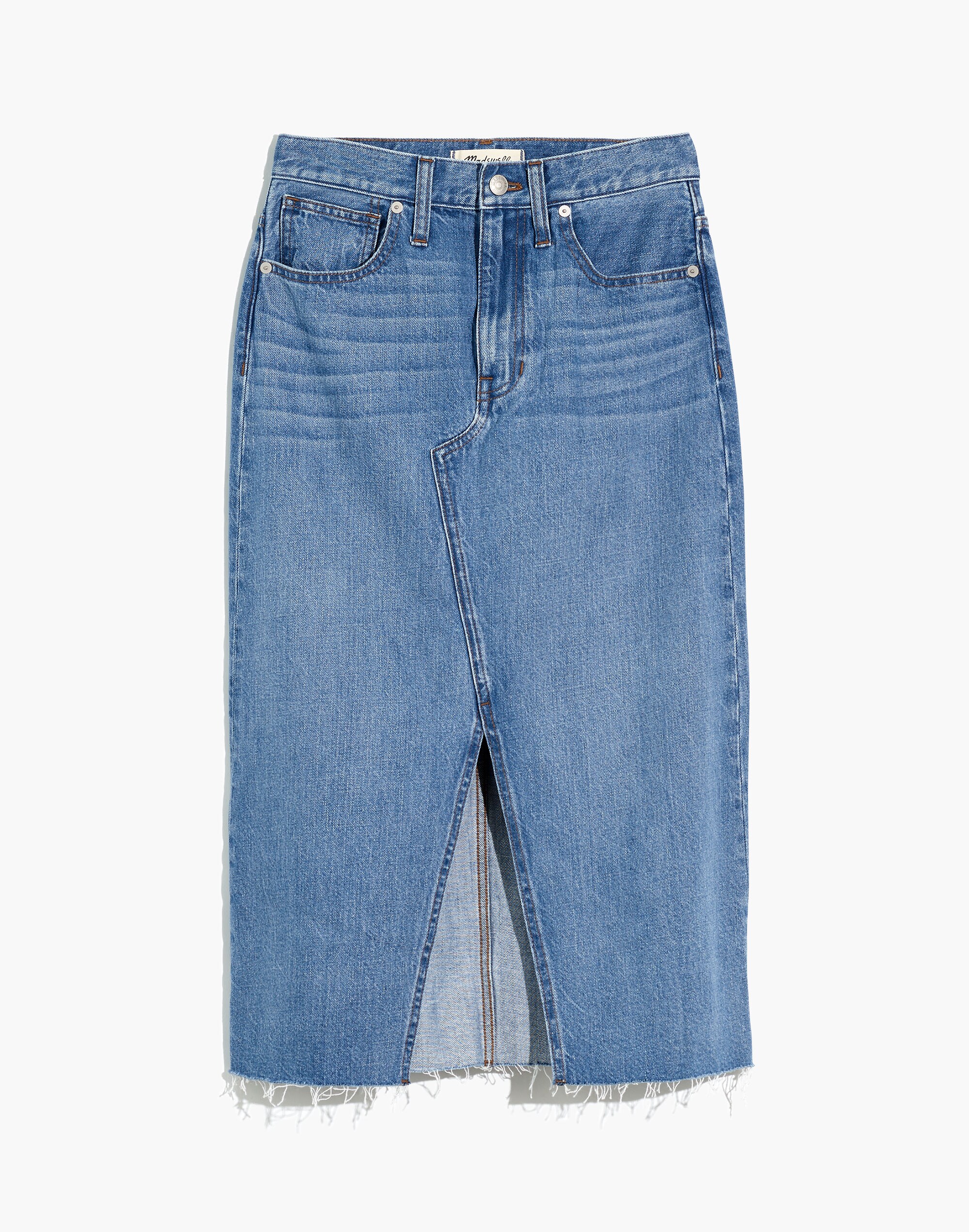 Rigid Denim A-Line Midi Skirt in Carrick Wash | Madewell