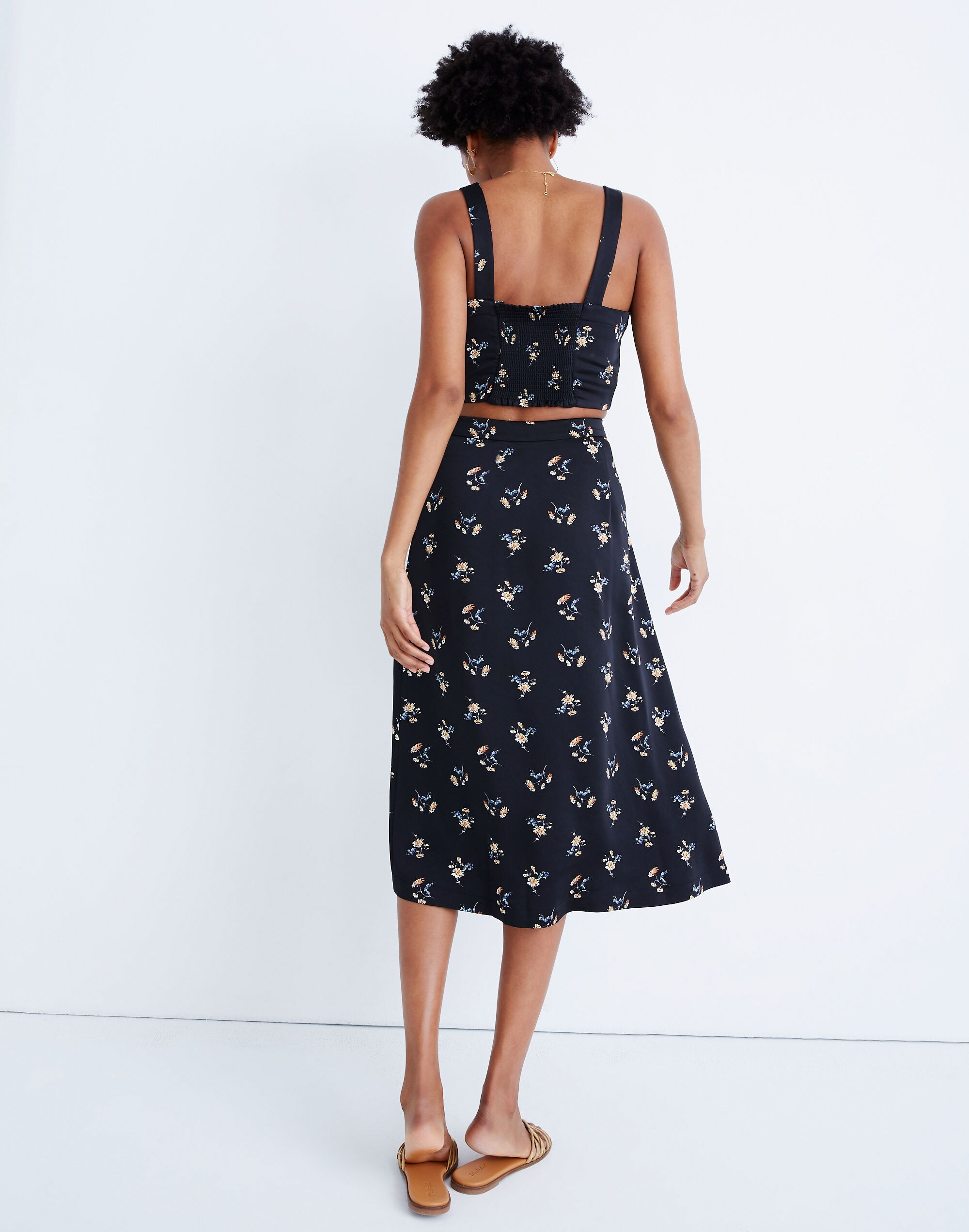 Side-Button Midi Skirt Marseille Daisies | Madewell