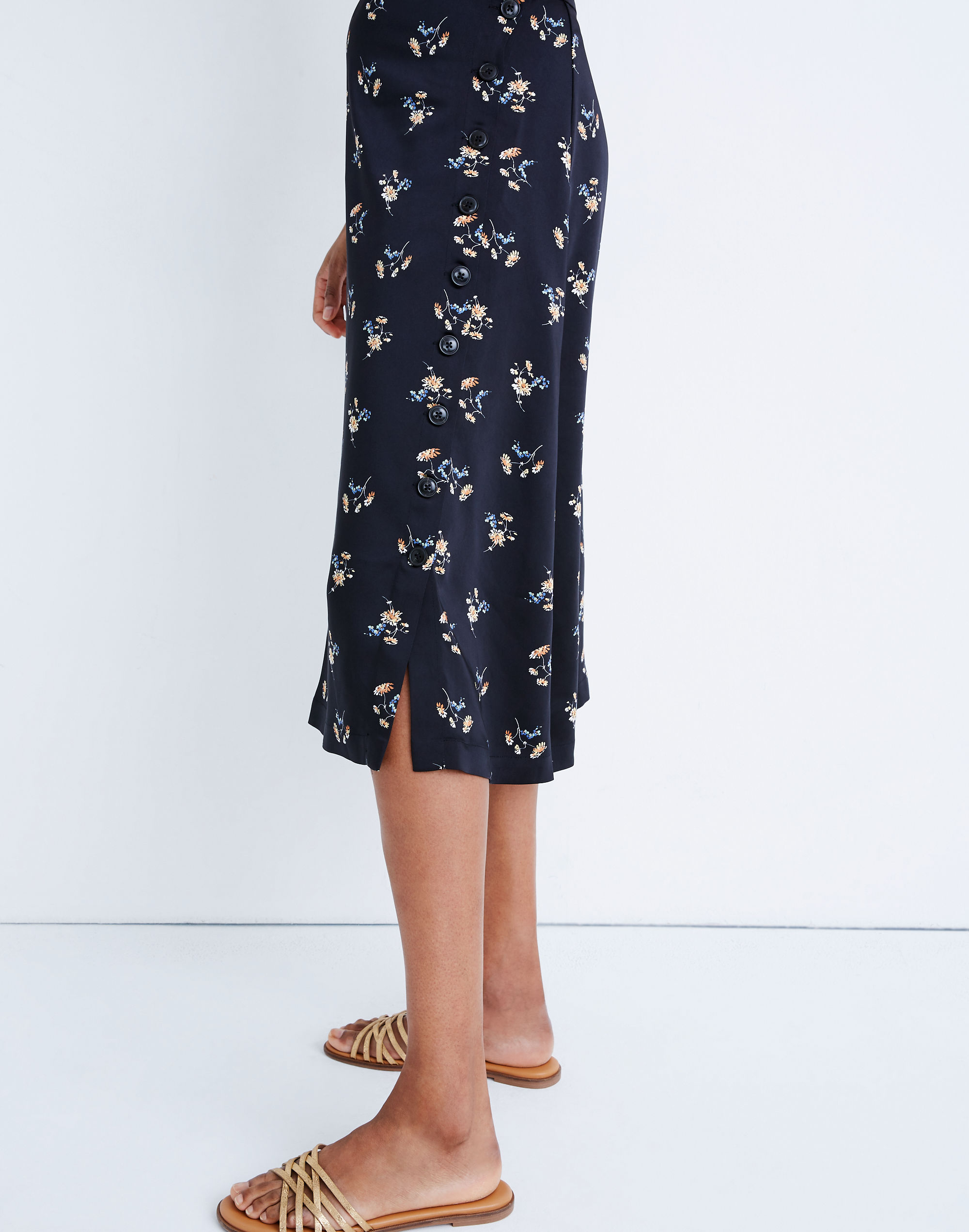 Side-Button Midi Skirt Marseille Daisies | Madewell