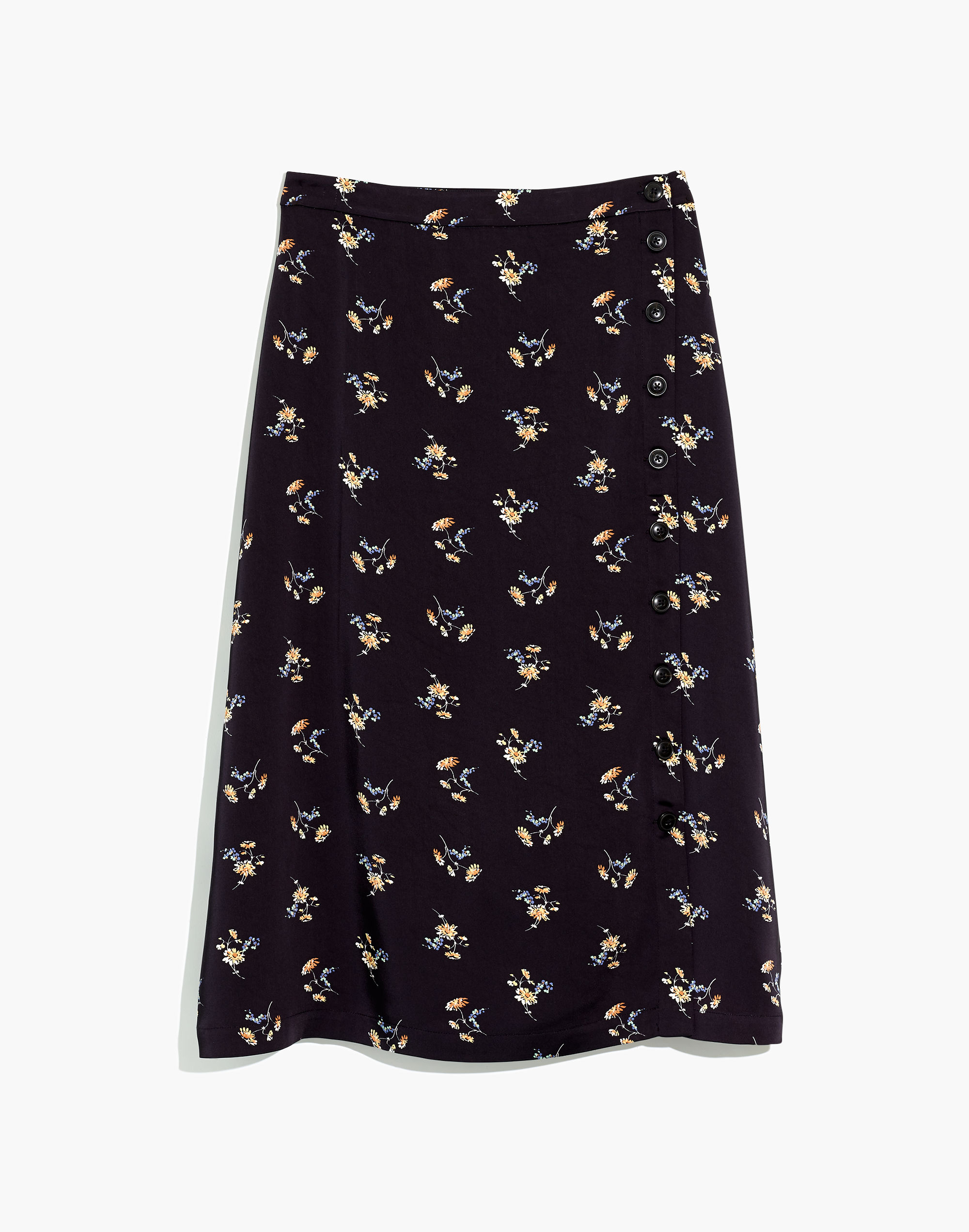 Side-Button Midi Skirt Marseille Daisies | Madewell