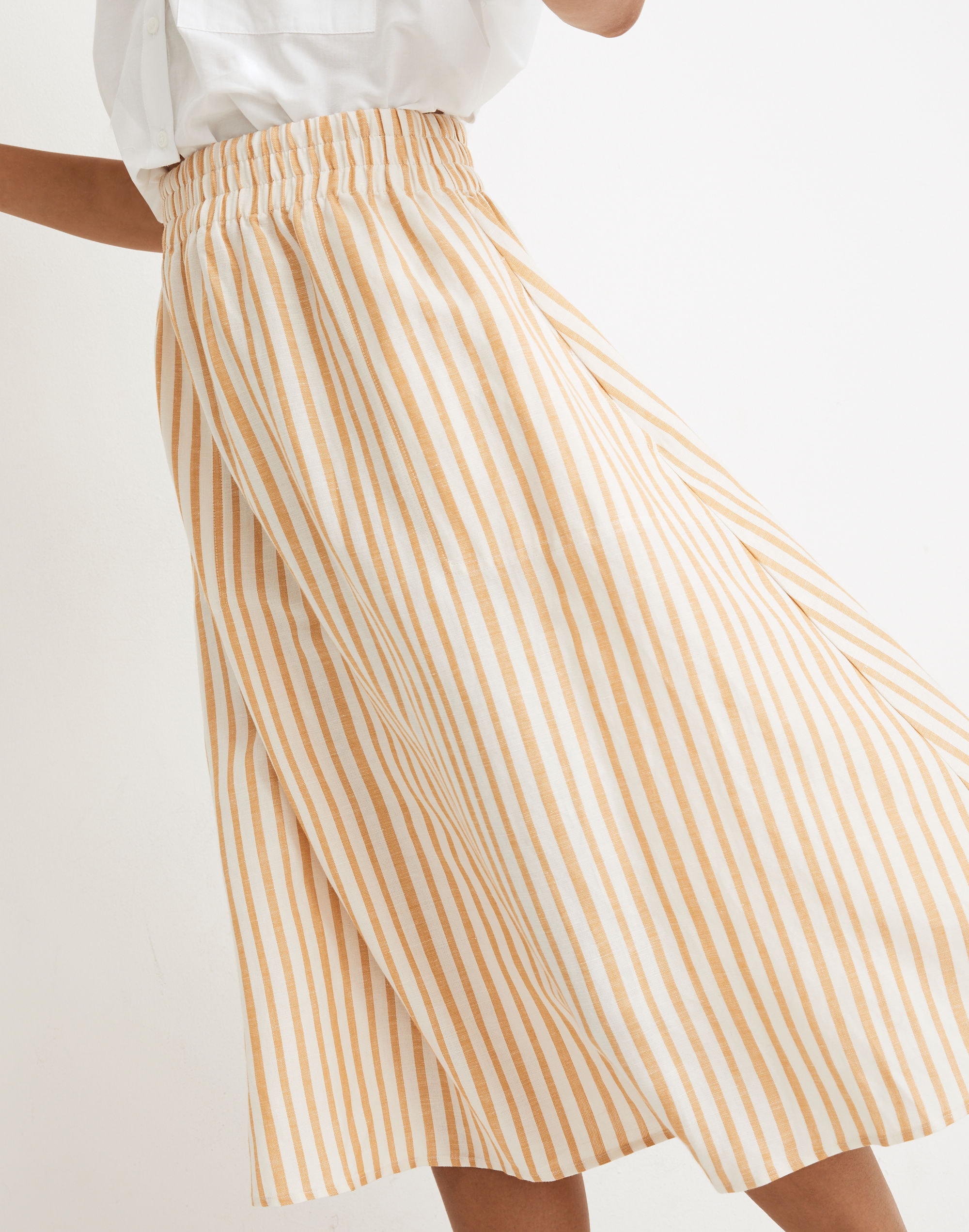 Smocked-Waist Midi Skirt Stripe | Madewell