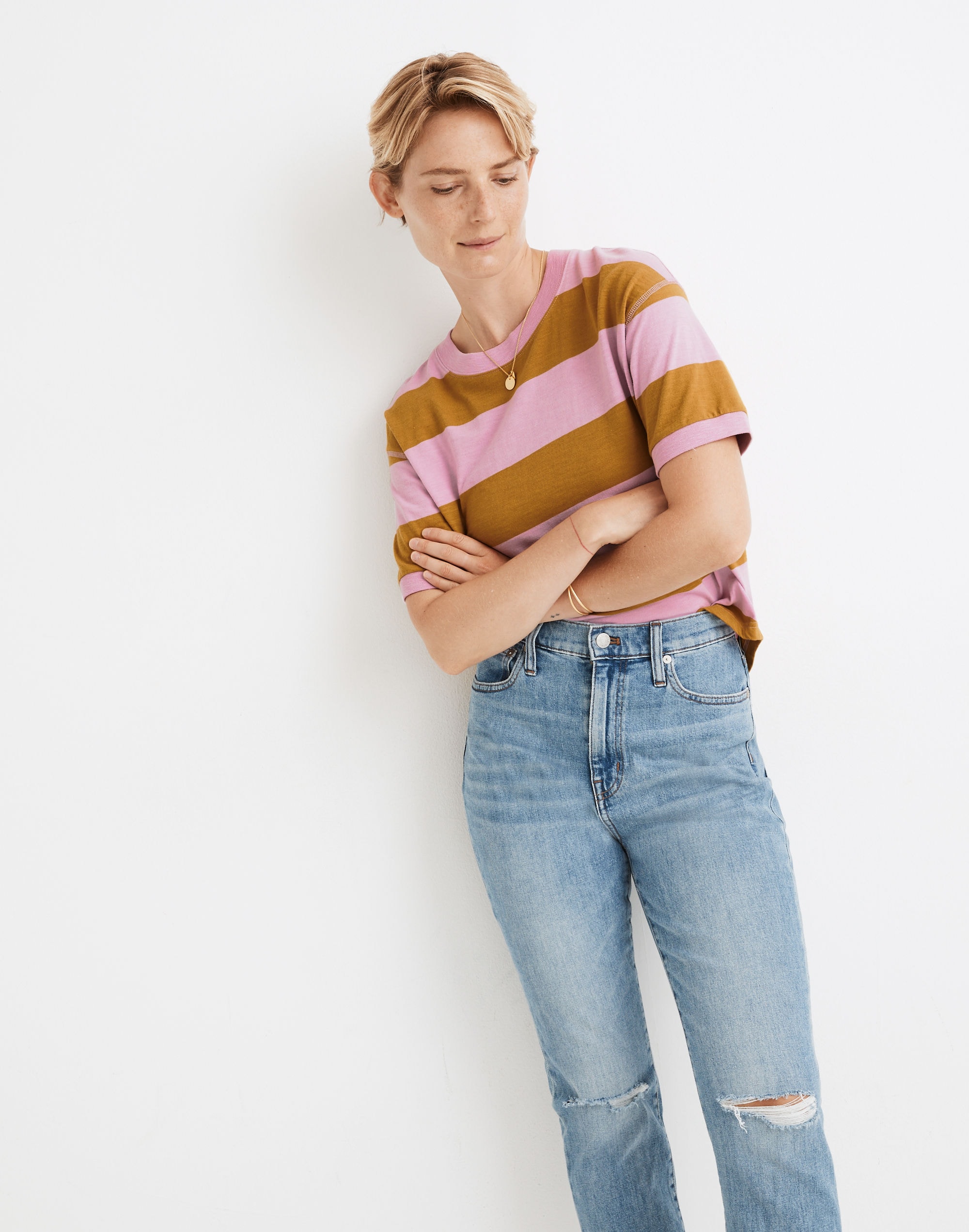 Everyday Crop Tee Rugby Stripe | Madewell