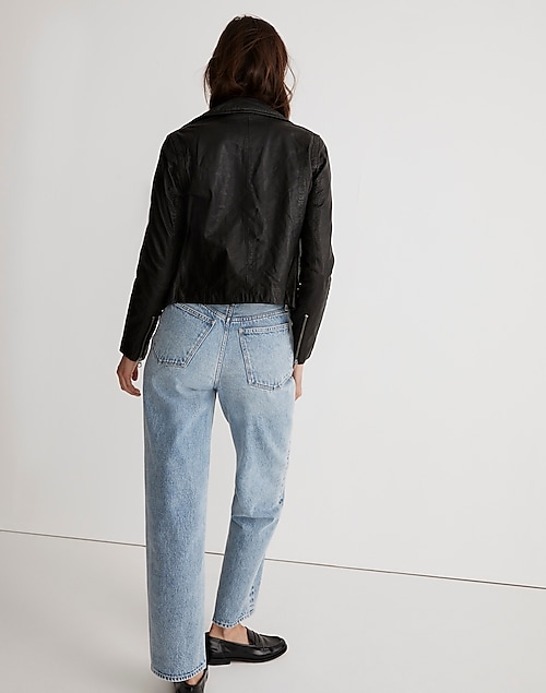Women's Washed Leather Motorcycle Jacket | Madewell