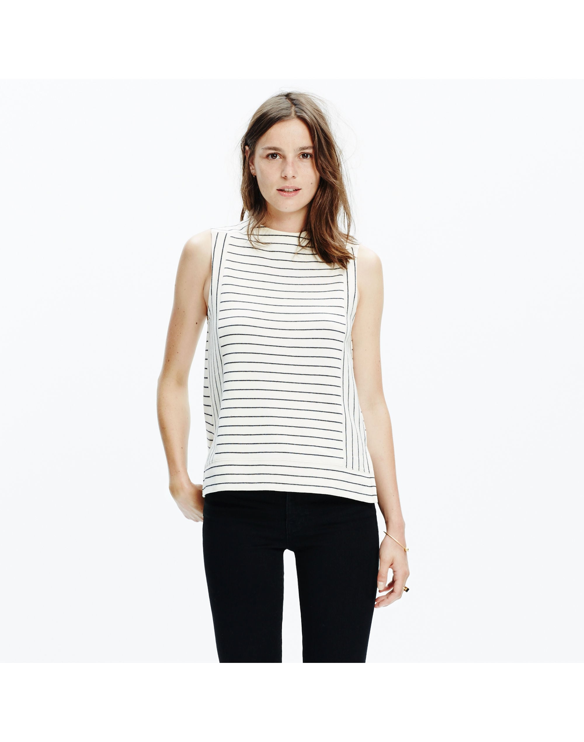 Sleeveless Funnelneck Top in Stripe | Madewell