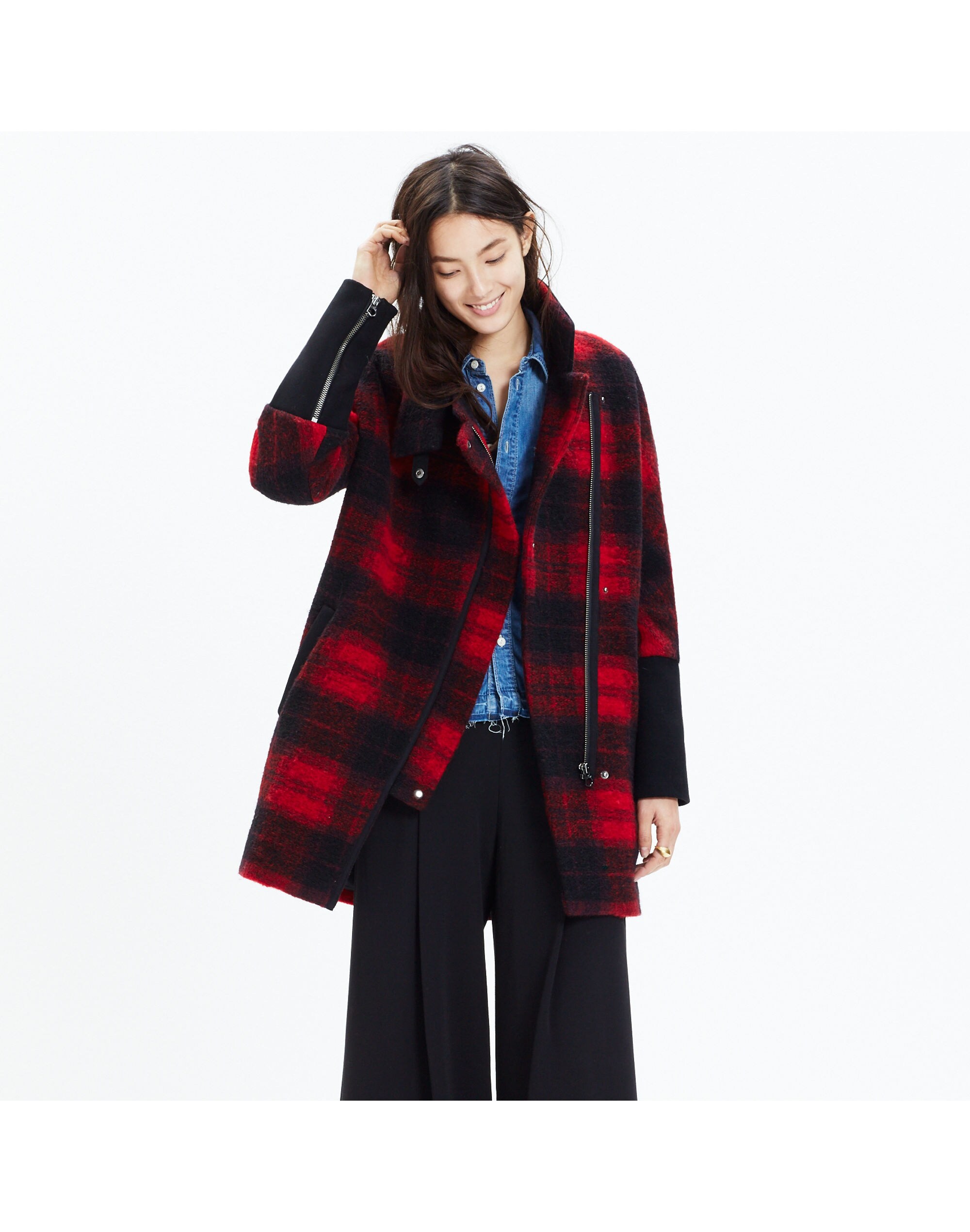 City Grid Coat in Plaid