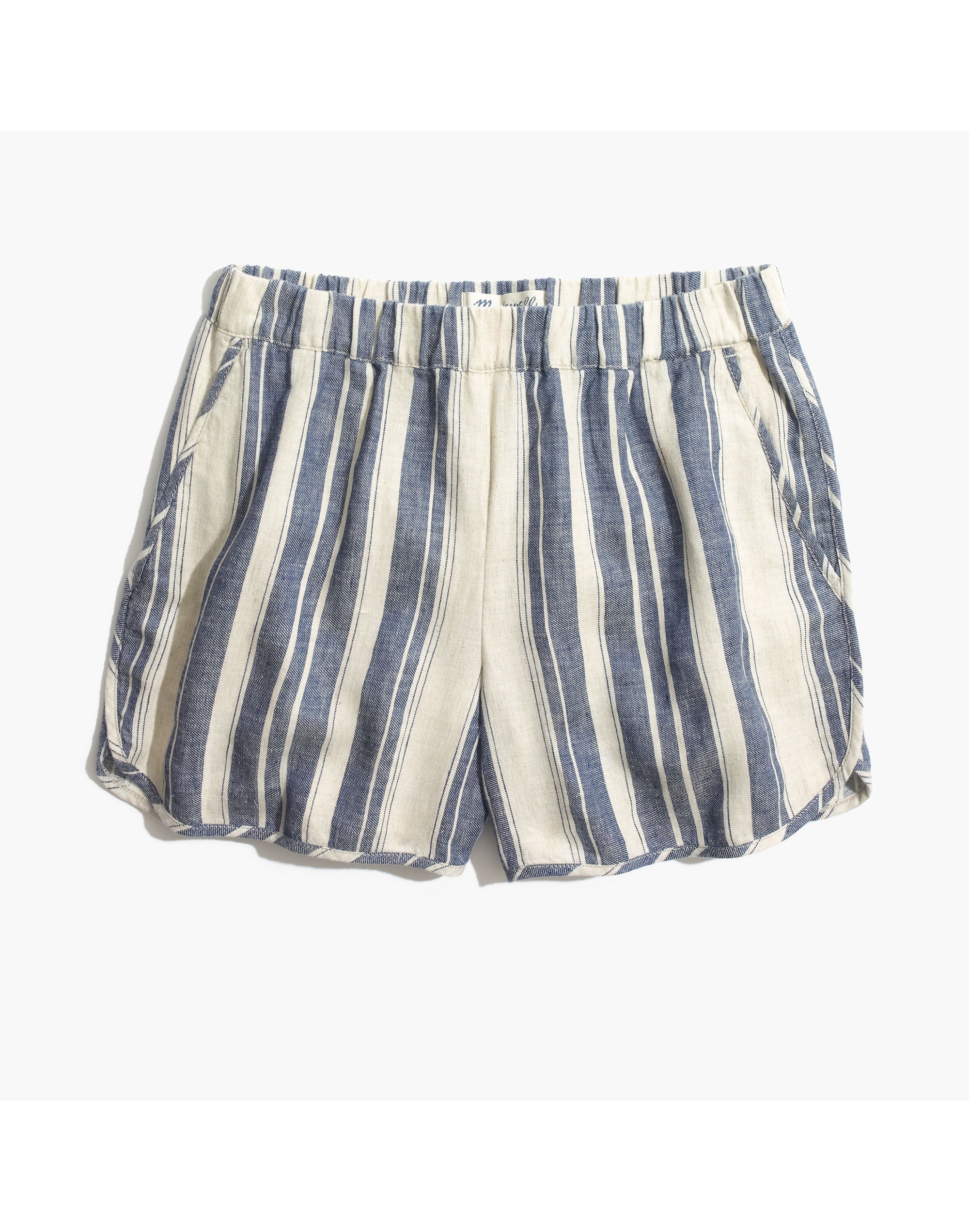 Pull-On Shorts Indigo Stripe | Madewell