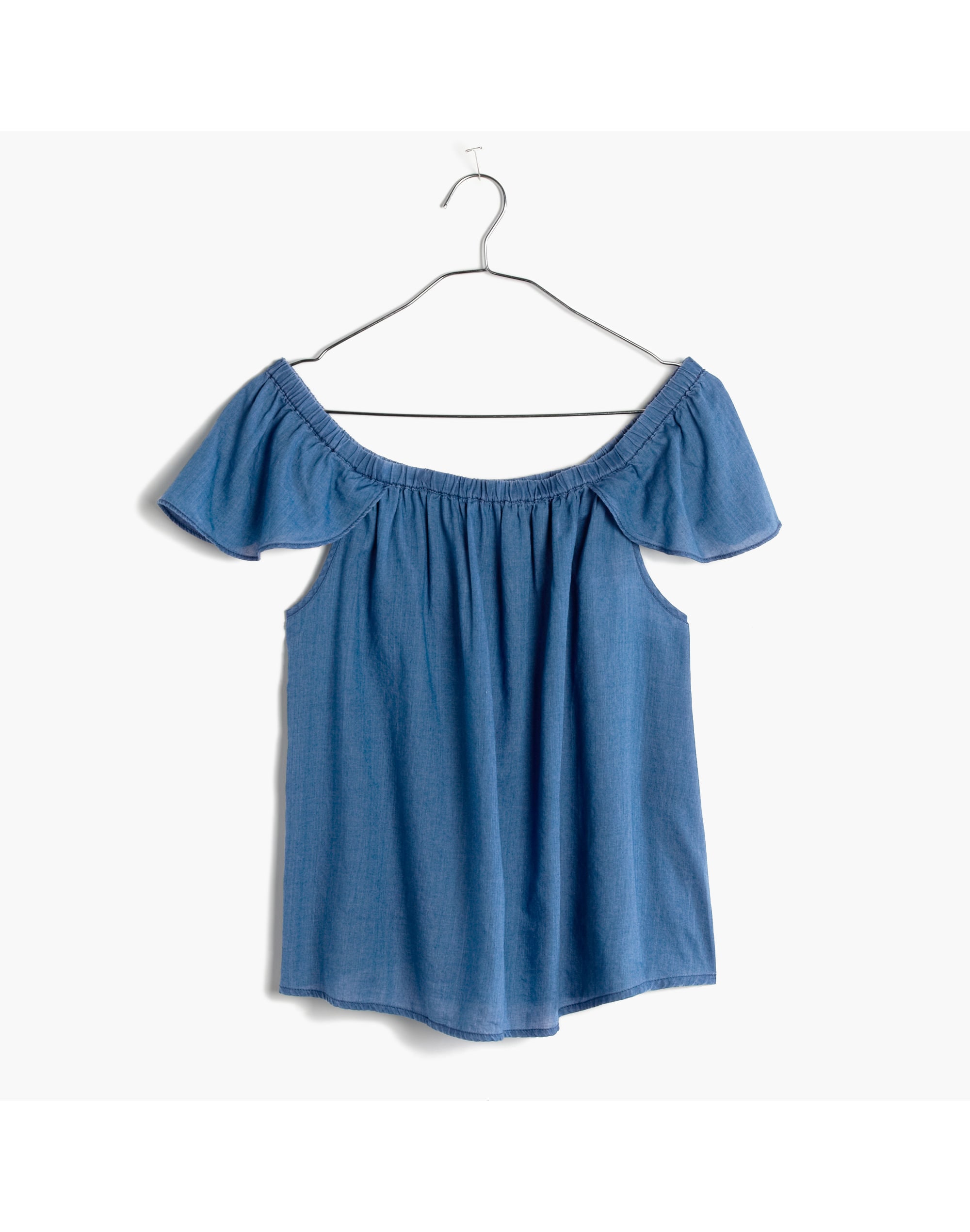 Indigo Cotton Off-the-Shoulder Top | Madewell