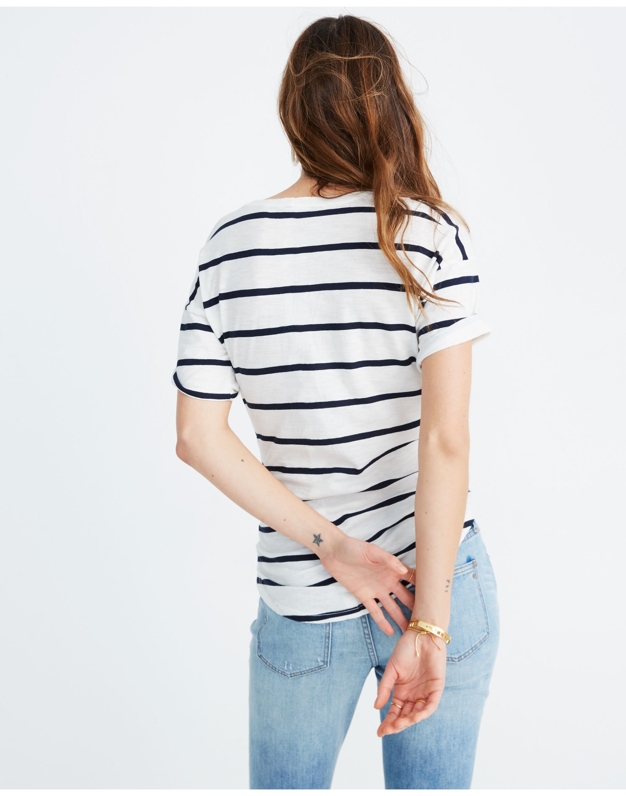 Whisper Cotton Crewneck Tee Creston Stripe | Madewell