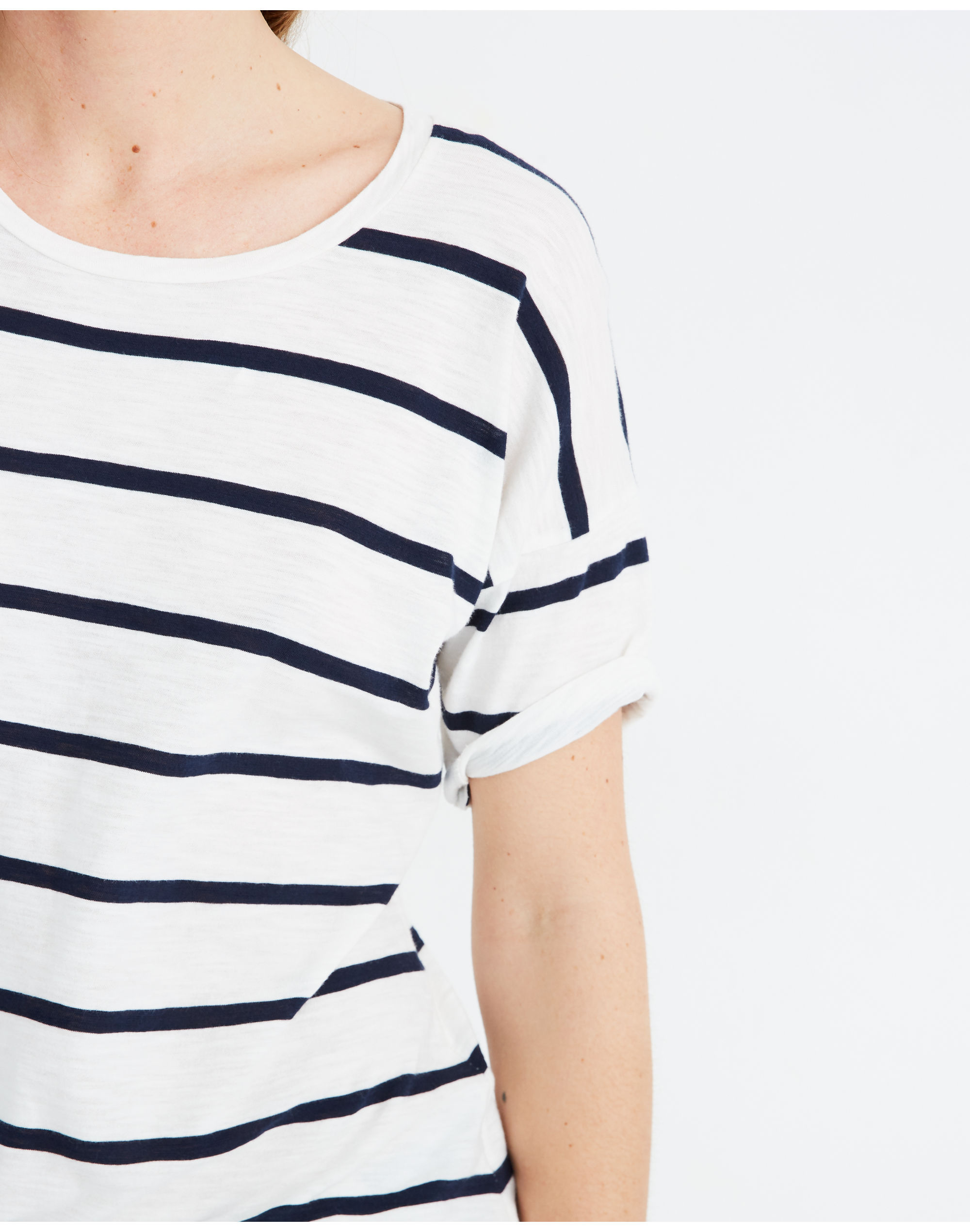 Whisper Cotton Crewneck Tee Creston Stripe | Madewell