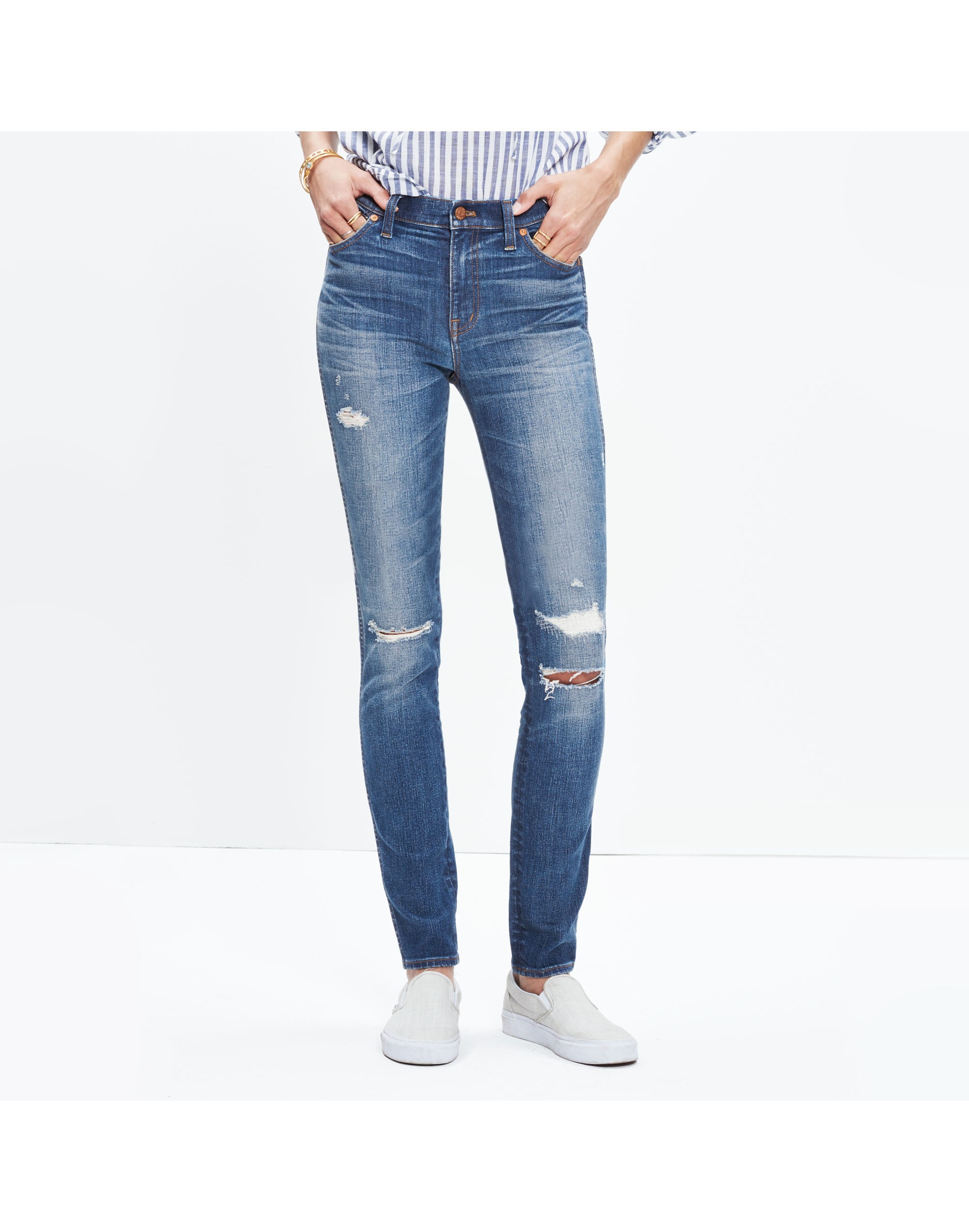 9" High-Rise Skinny Jeans: Rip and Repair Edition | Madewell