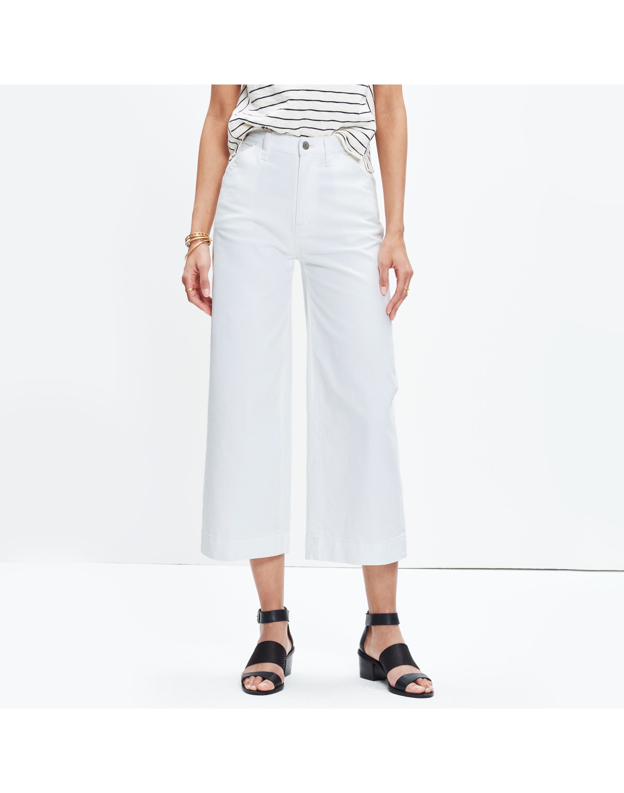 Wide-Leg Crop Jeans Pure White | Madewell