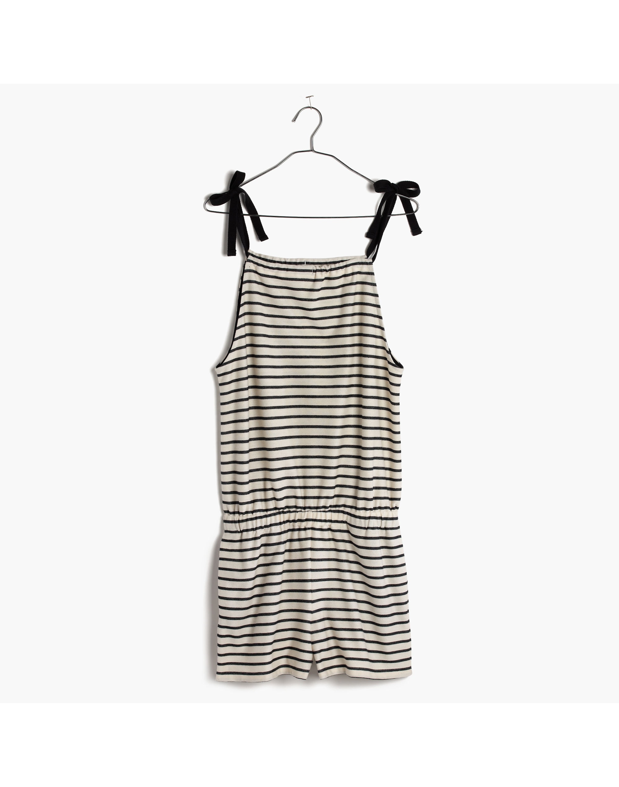 Tie-Shoulder Romper Stripe | Madewell