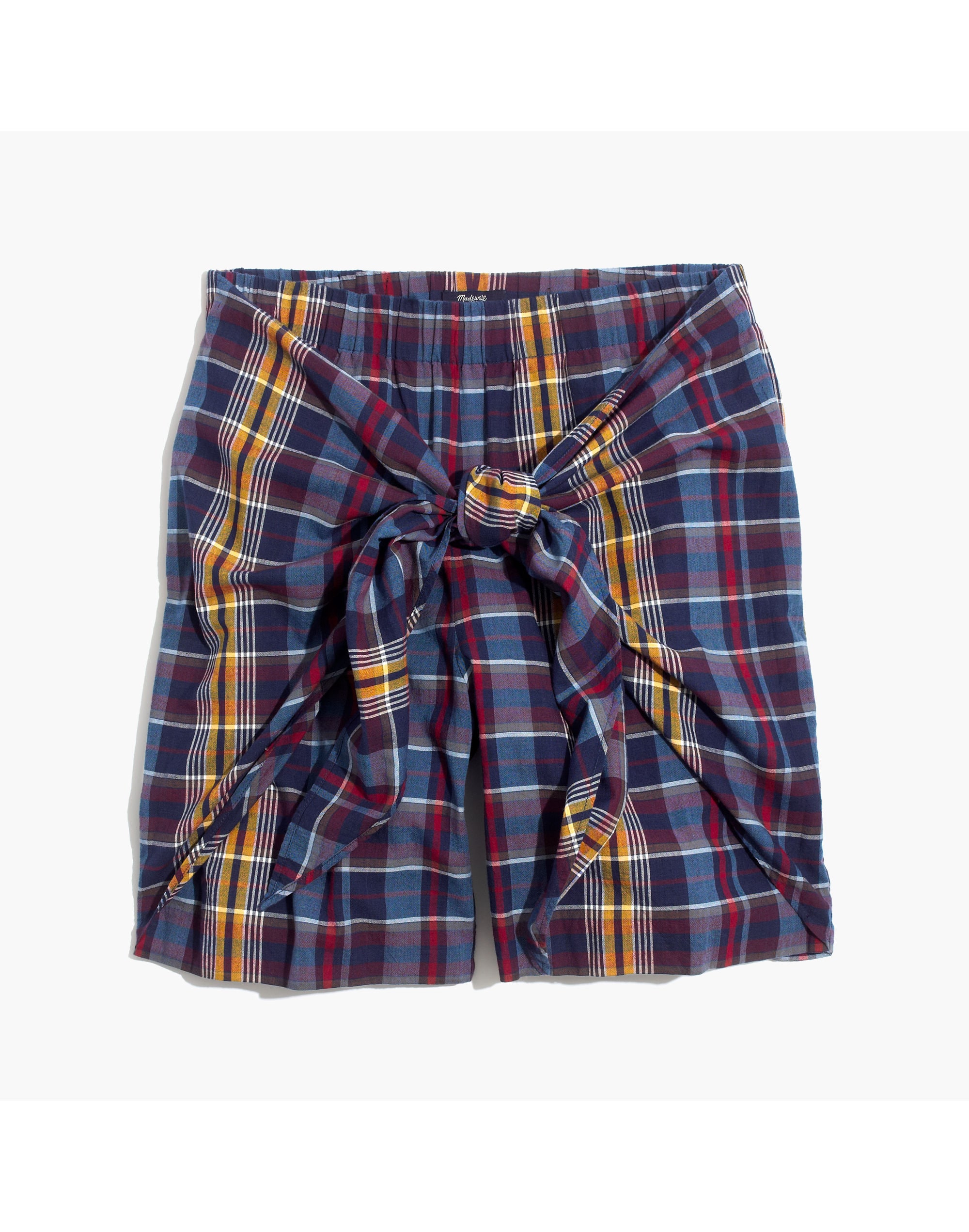 Plaid Tie-Front Skort | Madewell