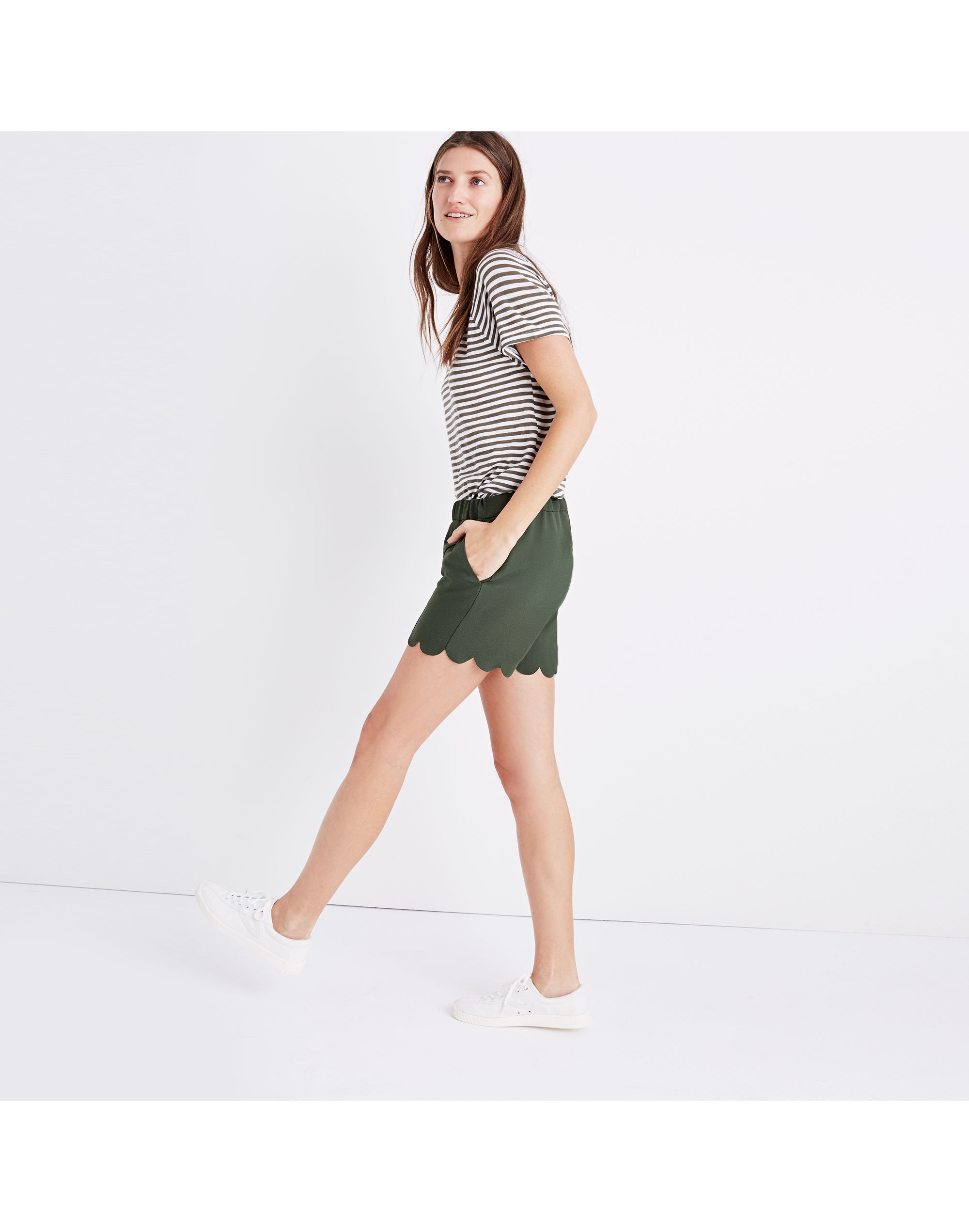 Scallop-Hem Pull-On Shorts | Madewell