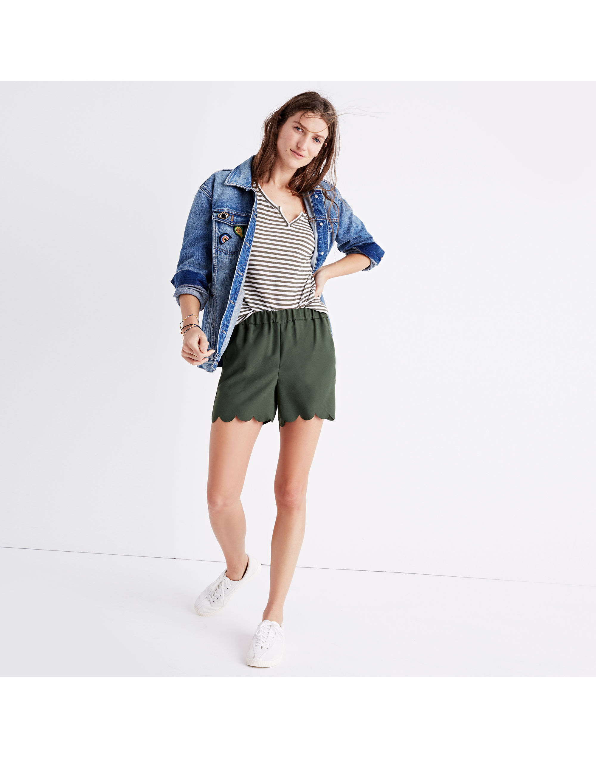 Scallop-Hem Pull-On Shorts | Madewell