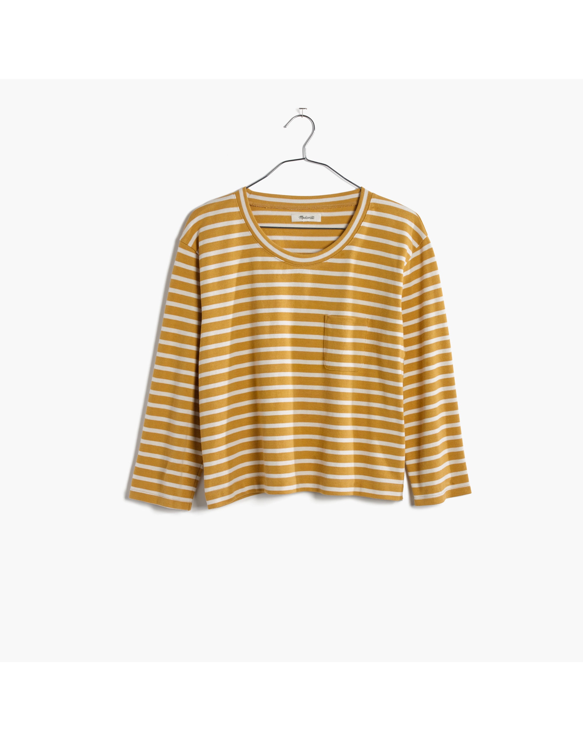 Long-Sleeve Crop Tee Linden Stripe | Madewell