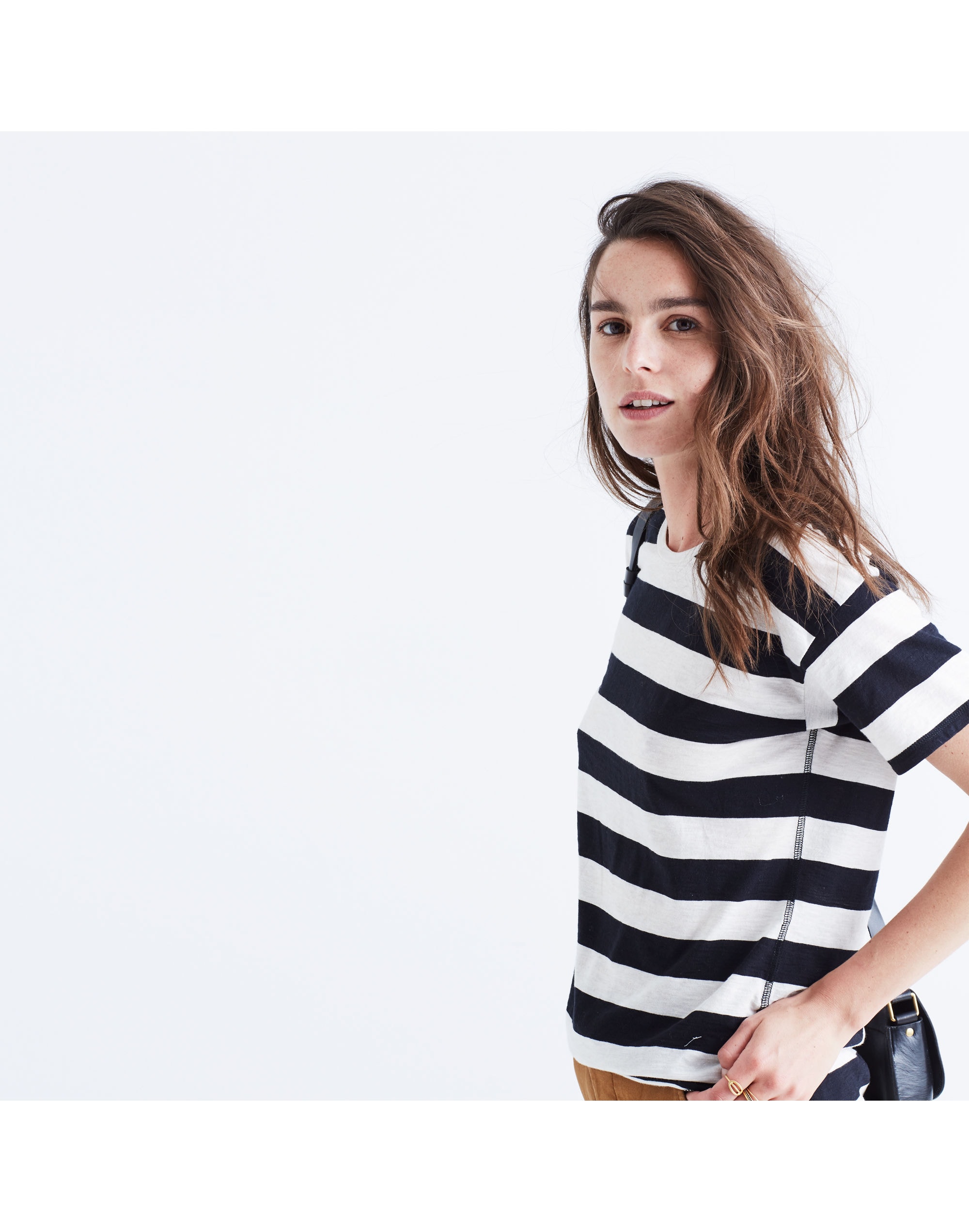 Whisper Cotton Crewneck Tee in Allendale Stripe | Madewell