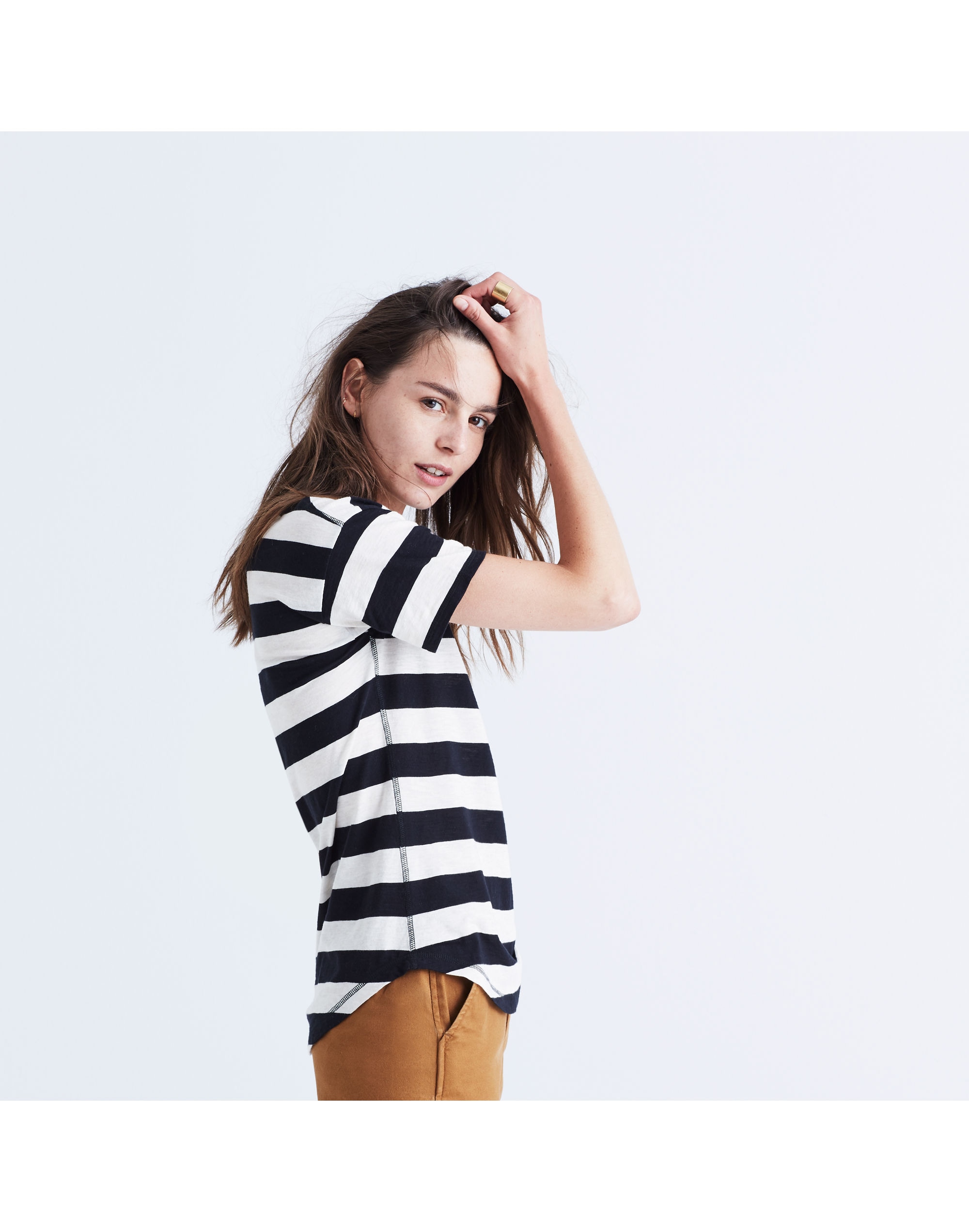 Whisper Cotton Crewneck Tee in Allendale Stripe | Madewell