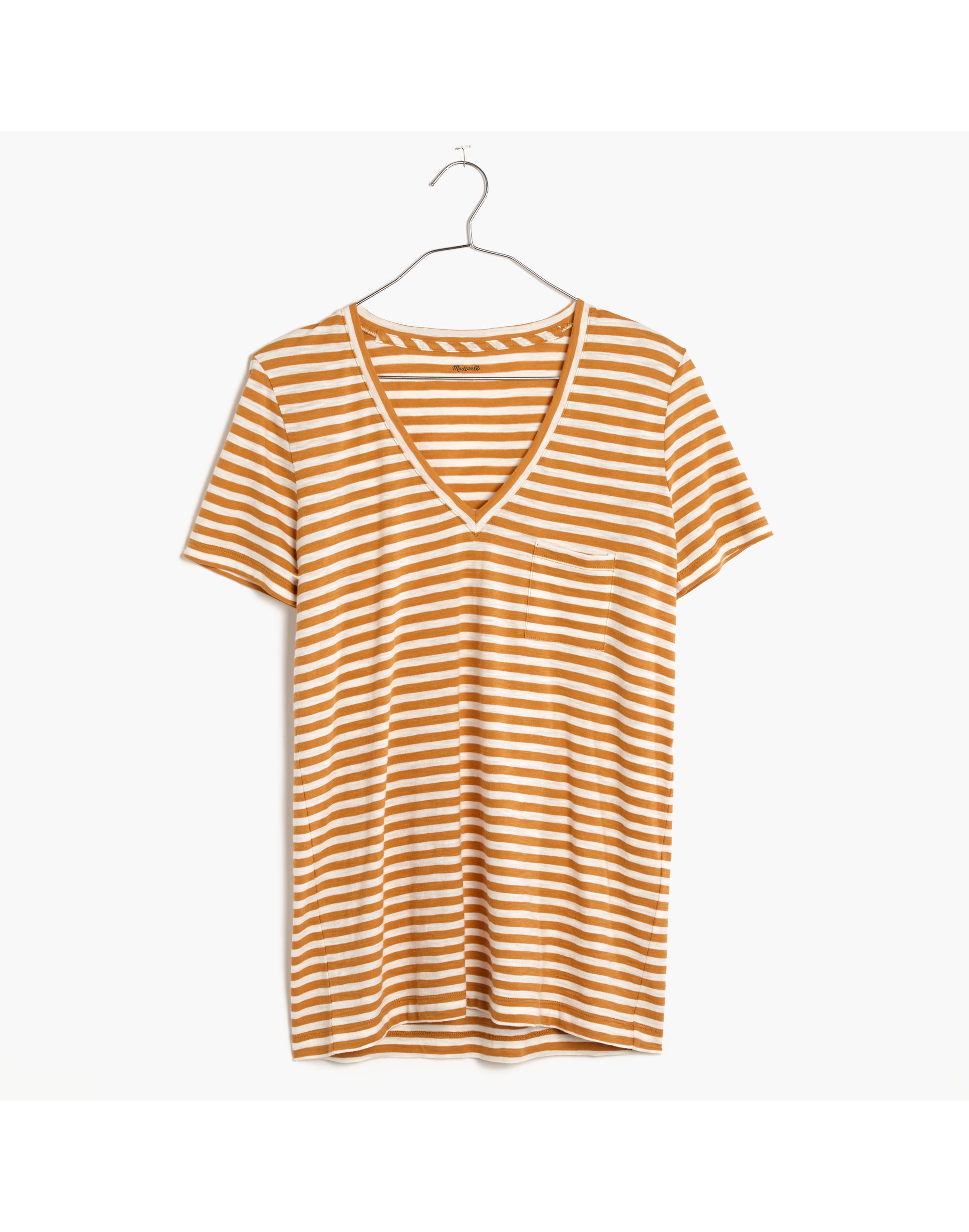 Whisper Cotton V-Neck Pocket Tee Fenwick Stripe | Madewell