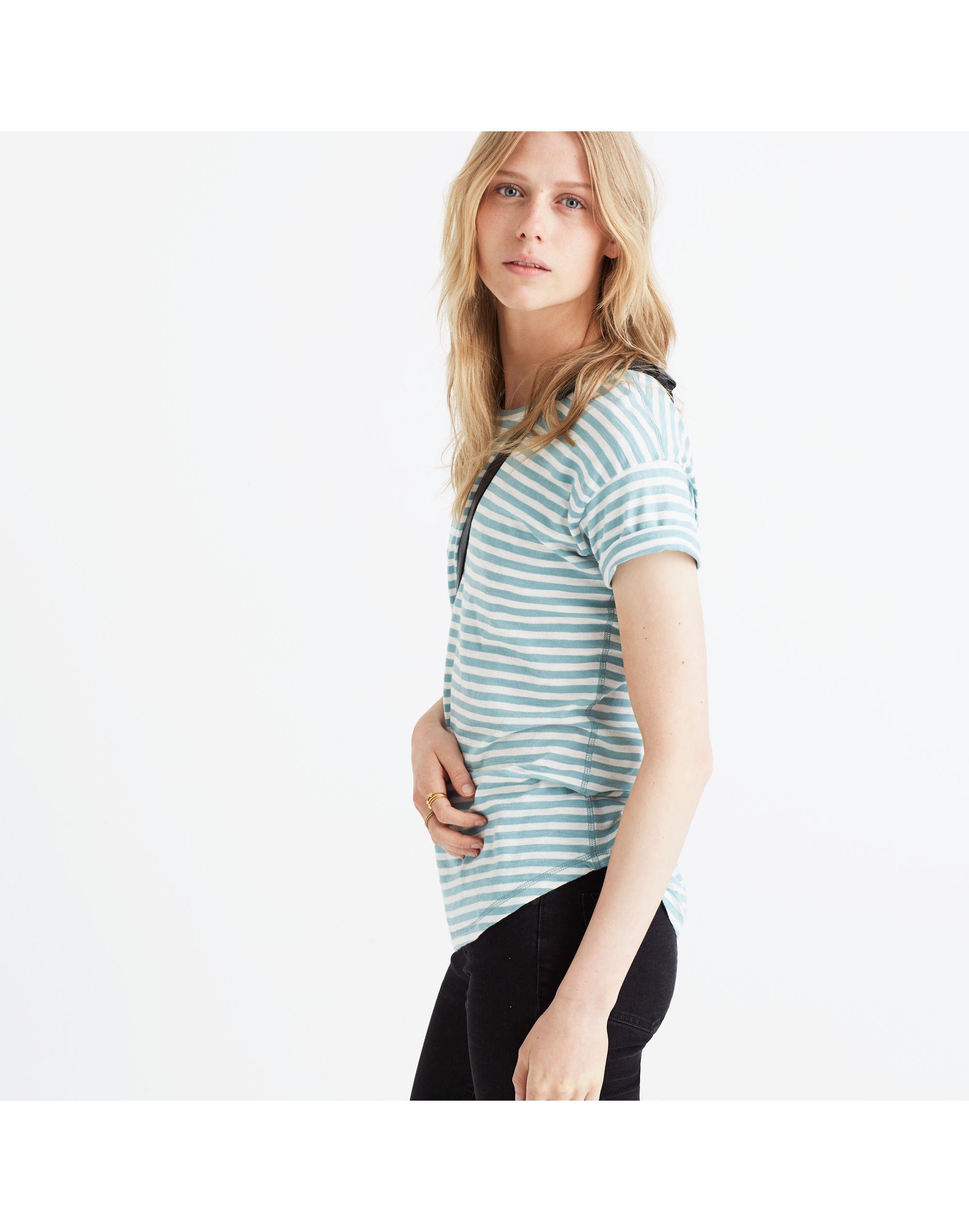 Whisper Cotton Crewneck Tee Fenwick Stripe | Madewell