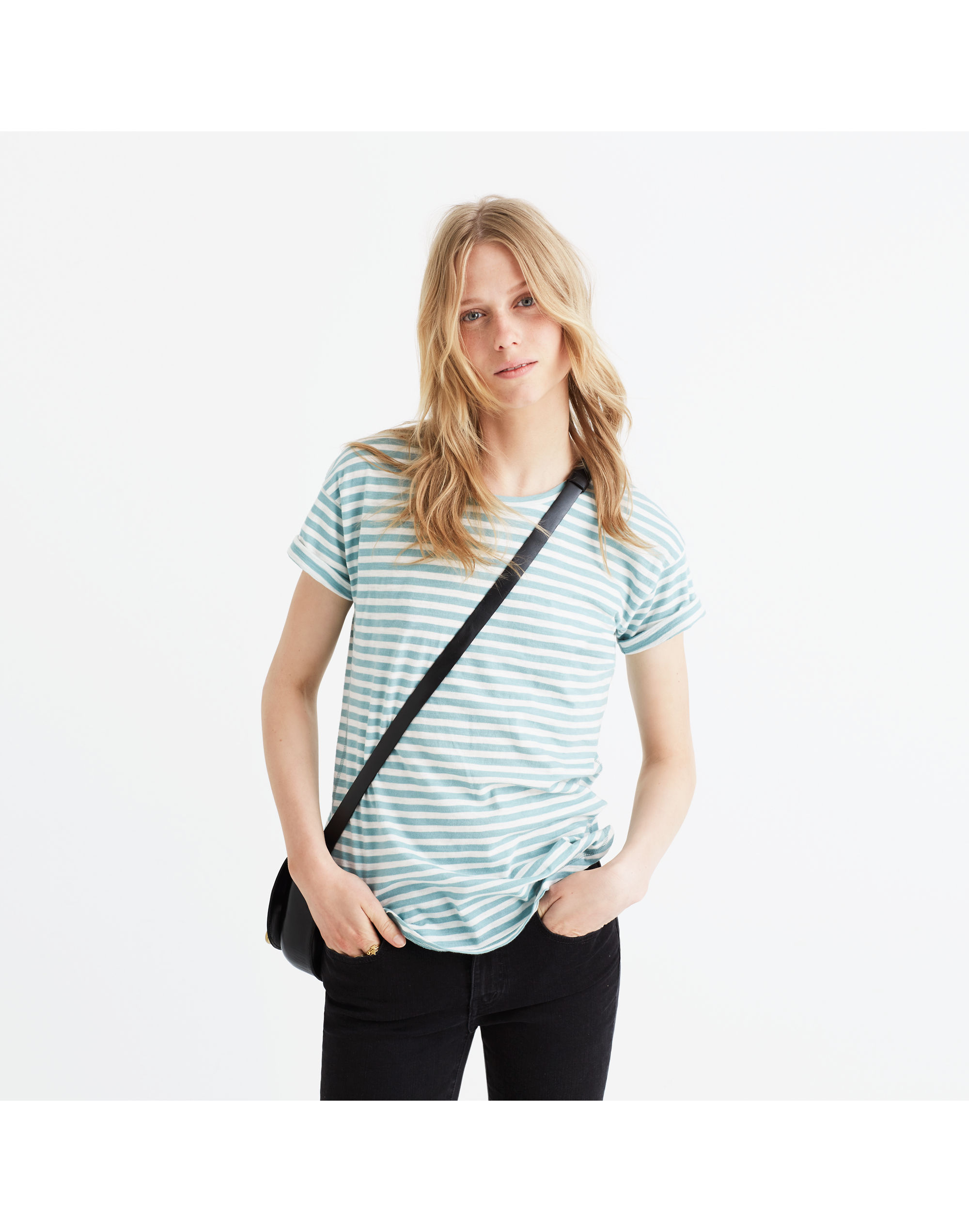 Whisper Cotton Crewneck Tee Fenwick Stripe | Madewell