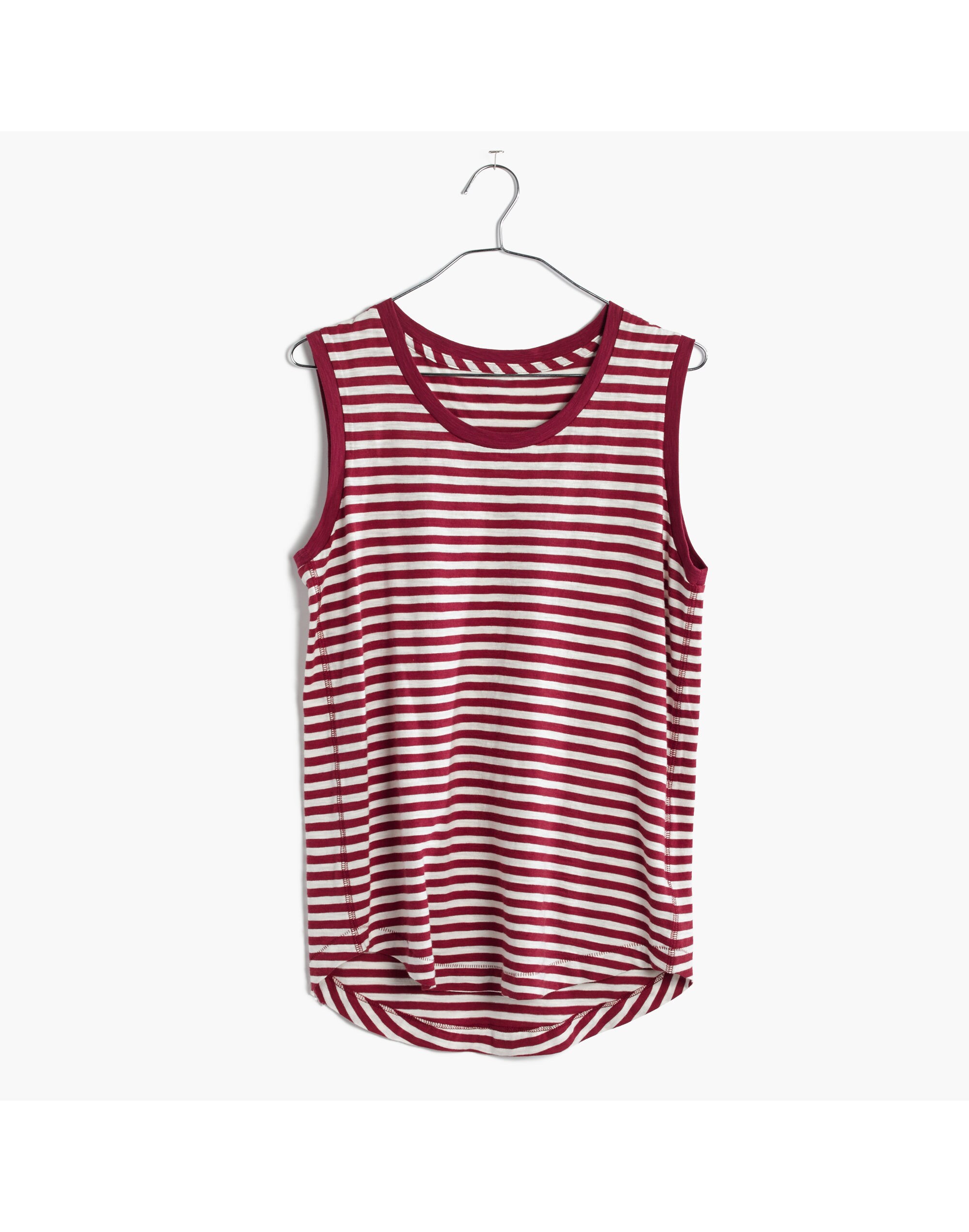 Whisper Cotton Crewneck Muscle Tank in Fenwick Stripe | Madewell