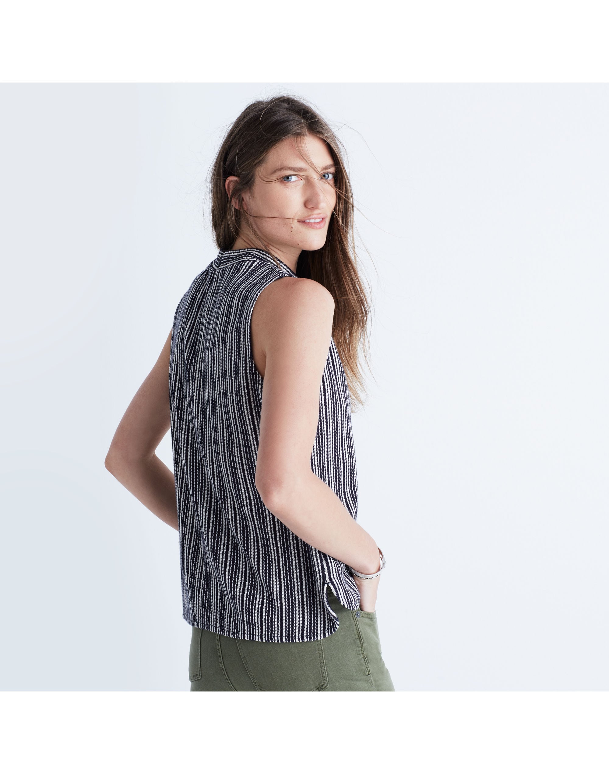 Striped Mockneck Tank Top | Madewell