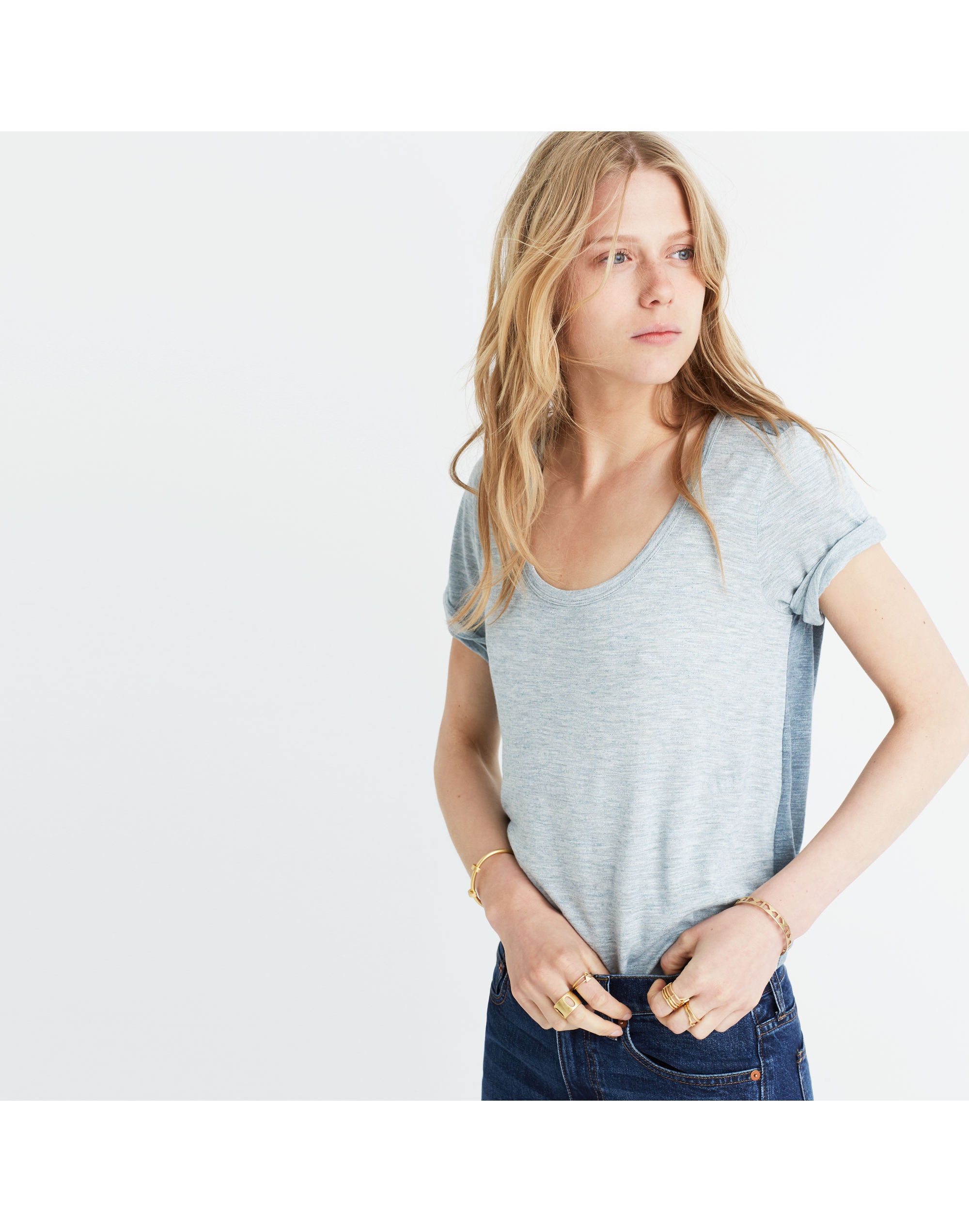 Anthem Scoop Elbow-Sleeve Tee Colorblock | Madewell