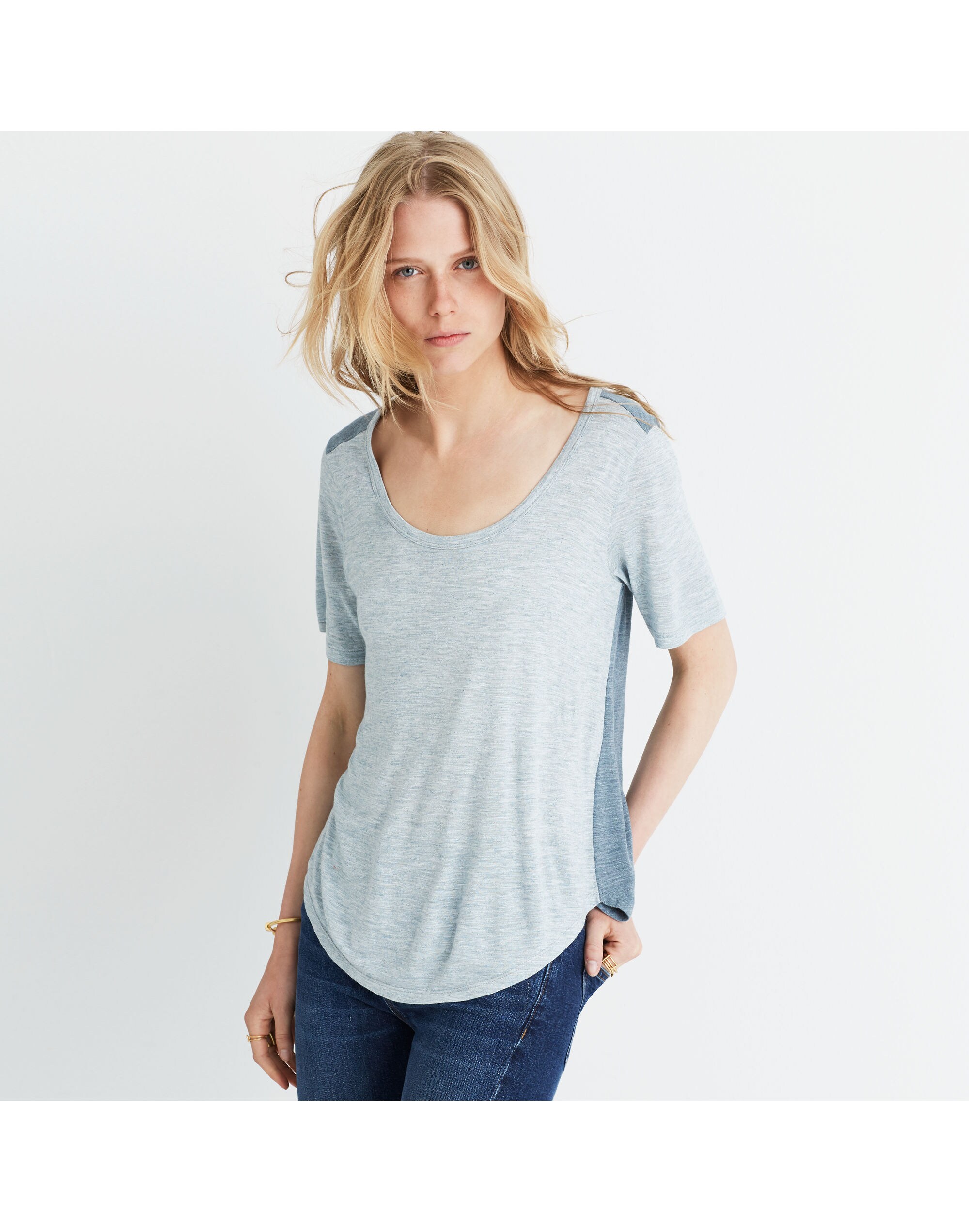 Anthem Scoop Elbow-Sleeve Tee Colorblock | Madewell