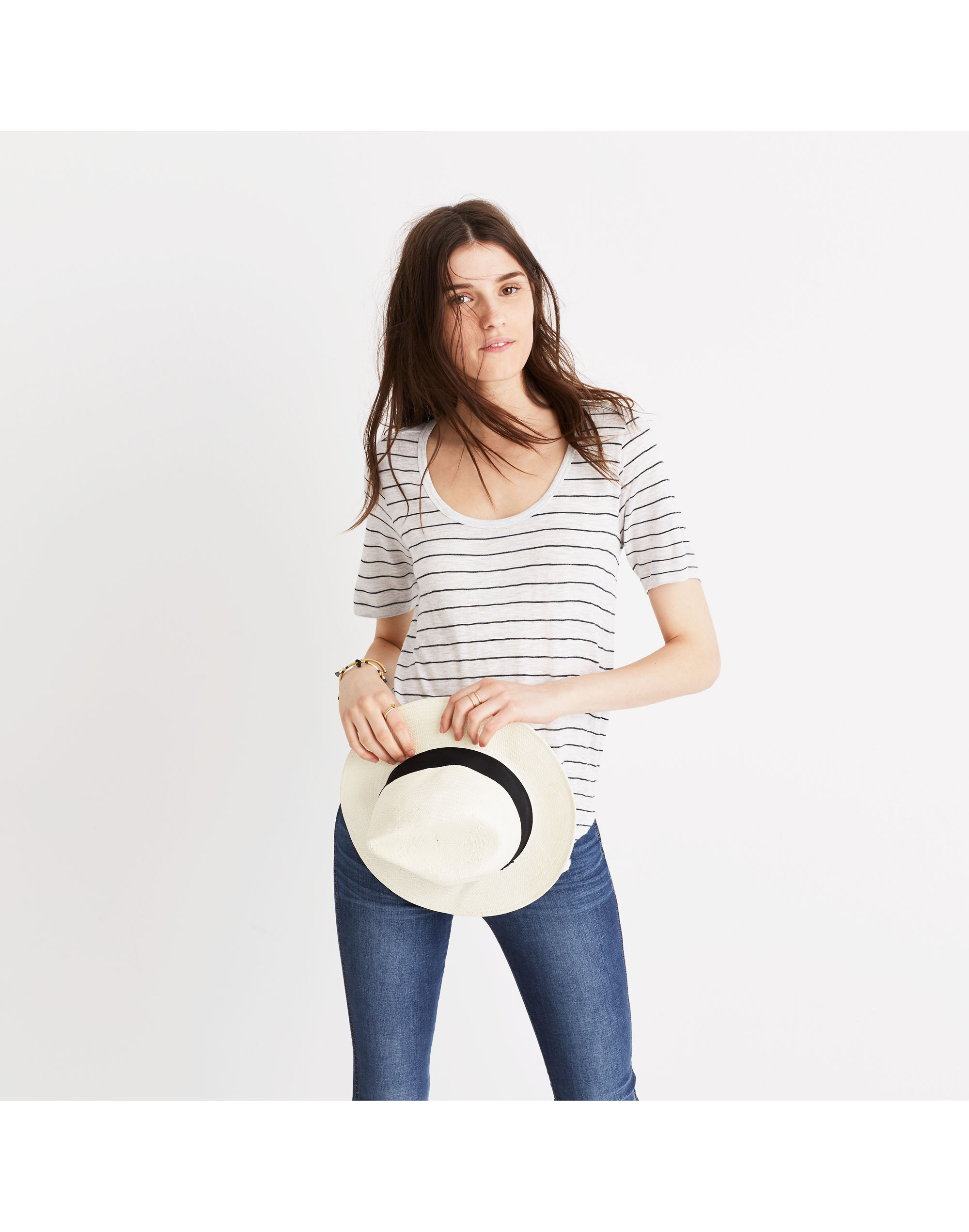 Anthem Scoop Elbow-Sleeve Tee Gabriel Stripe | Madewell