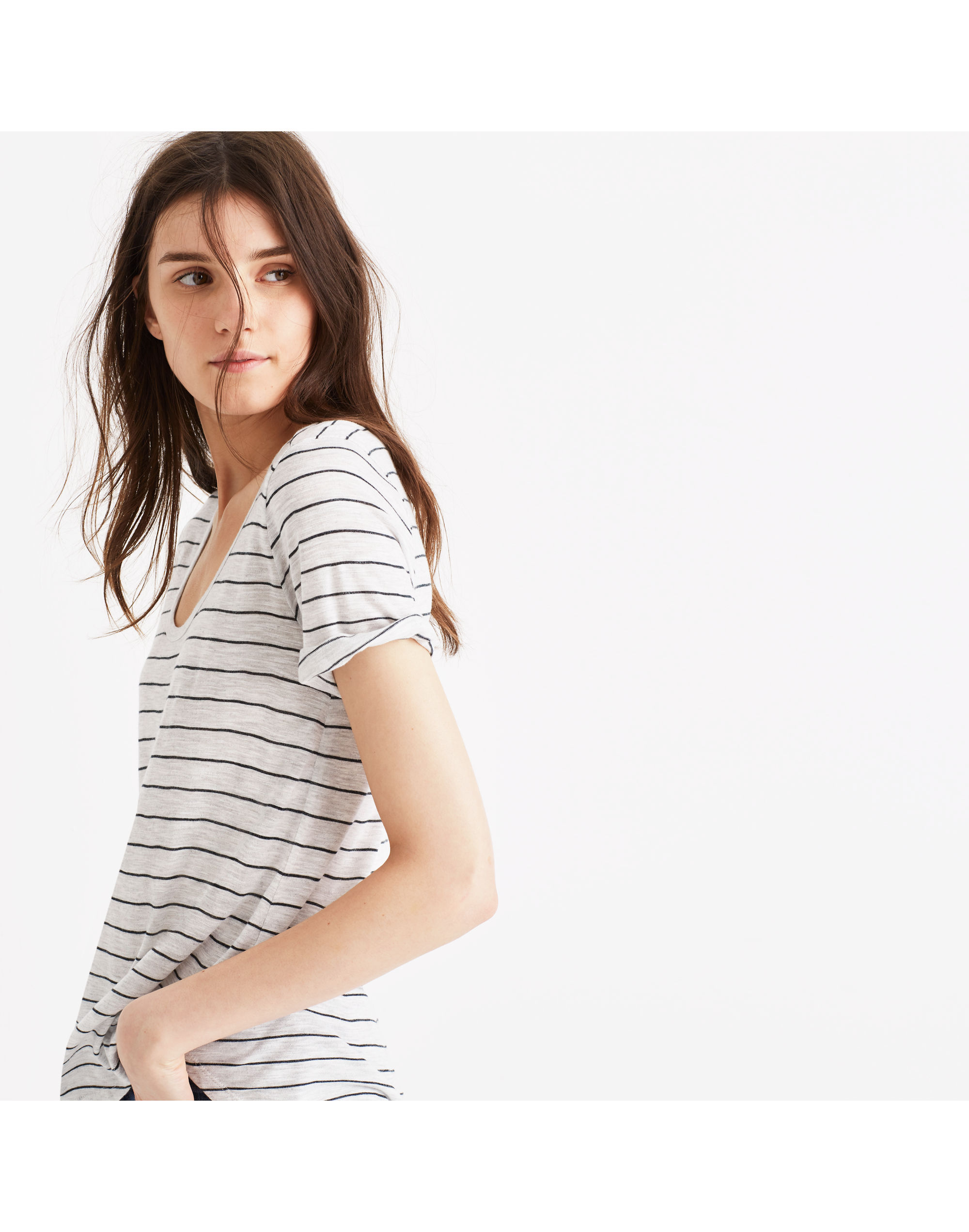 Anthem Scoop Elbow-Sleeve Tee Gabriel Stripe | Madewell