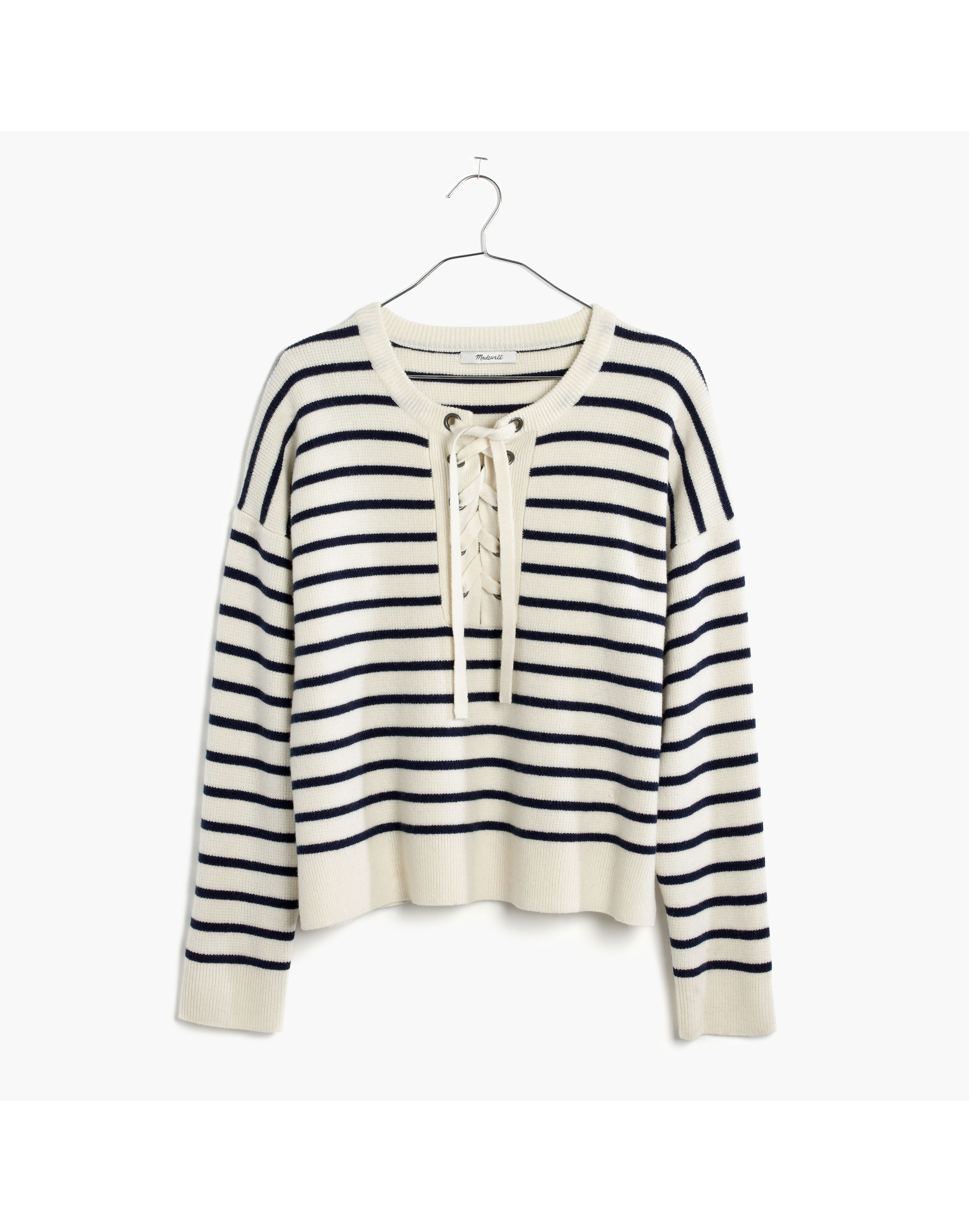 Striped Lace-Up Sweater | Madewell