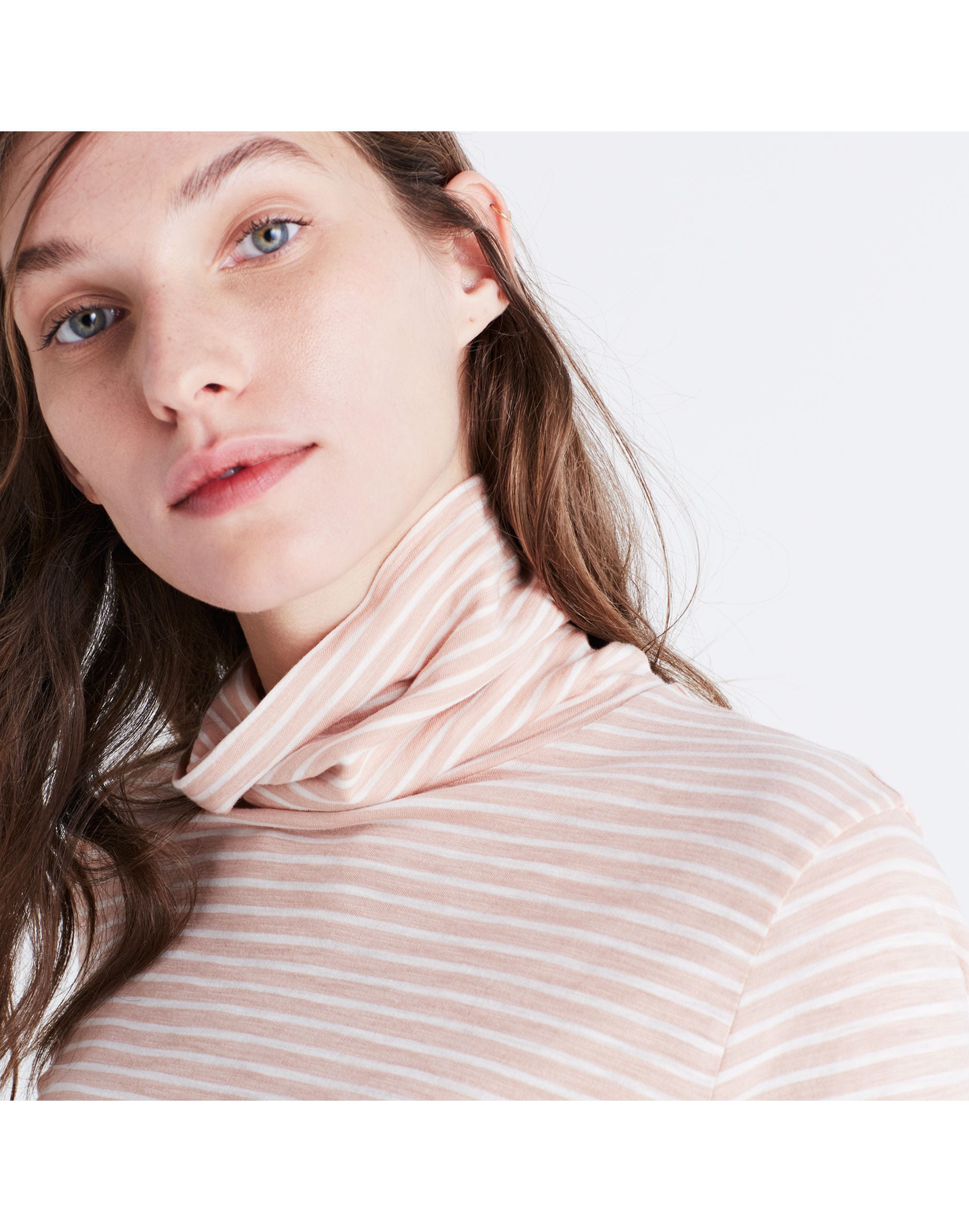 Whisper Cotton Turtleneck Jonny Stripe | Madewell