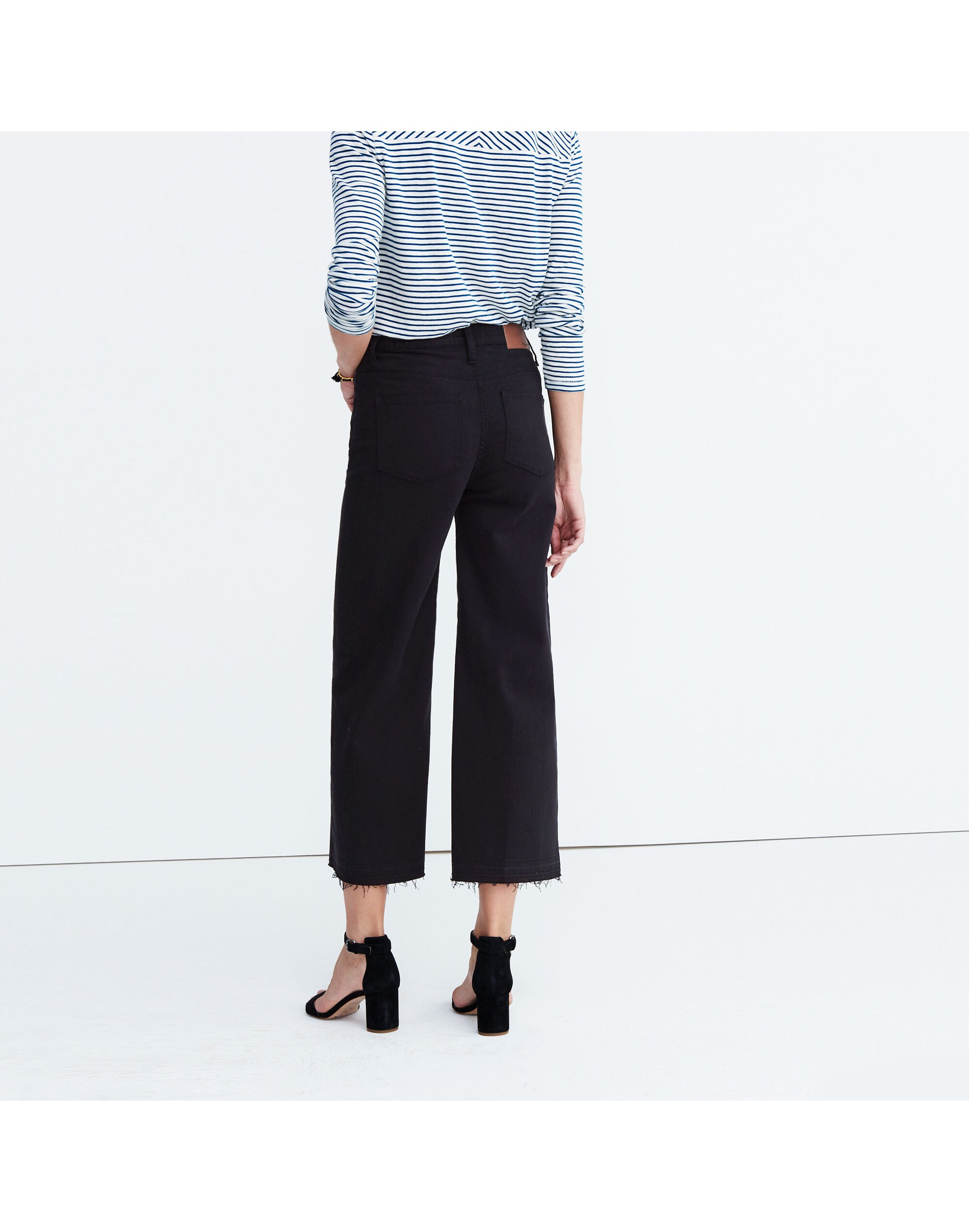 Wide-Leg Crop Jeans in True Black: Drop-Hem Edition | Madewell