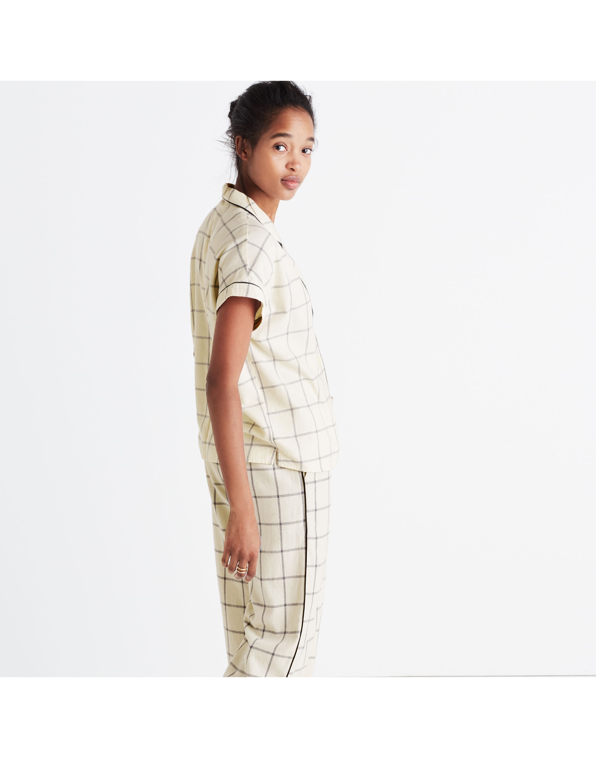 Flannel Bedtime Pajama Top in Windowpane | Madewell