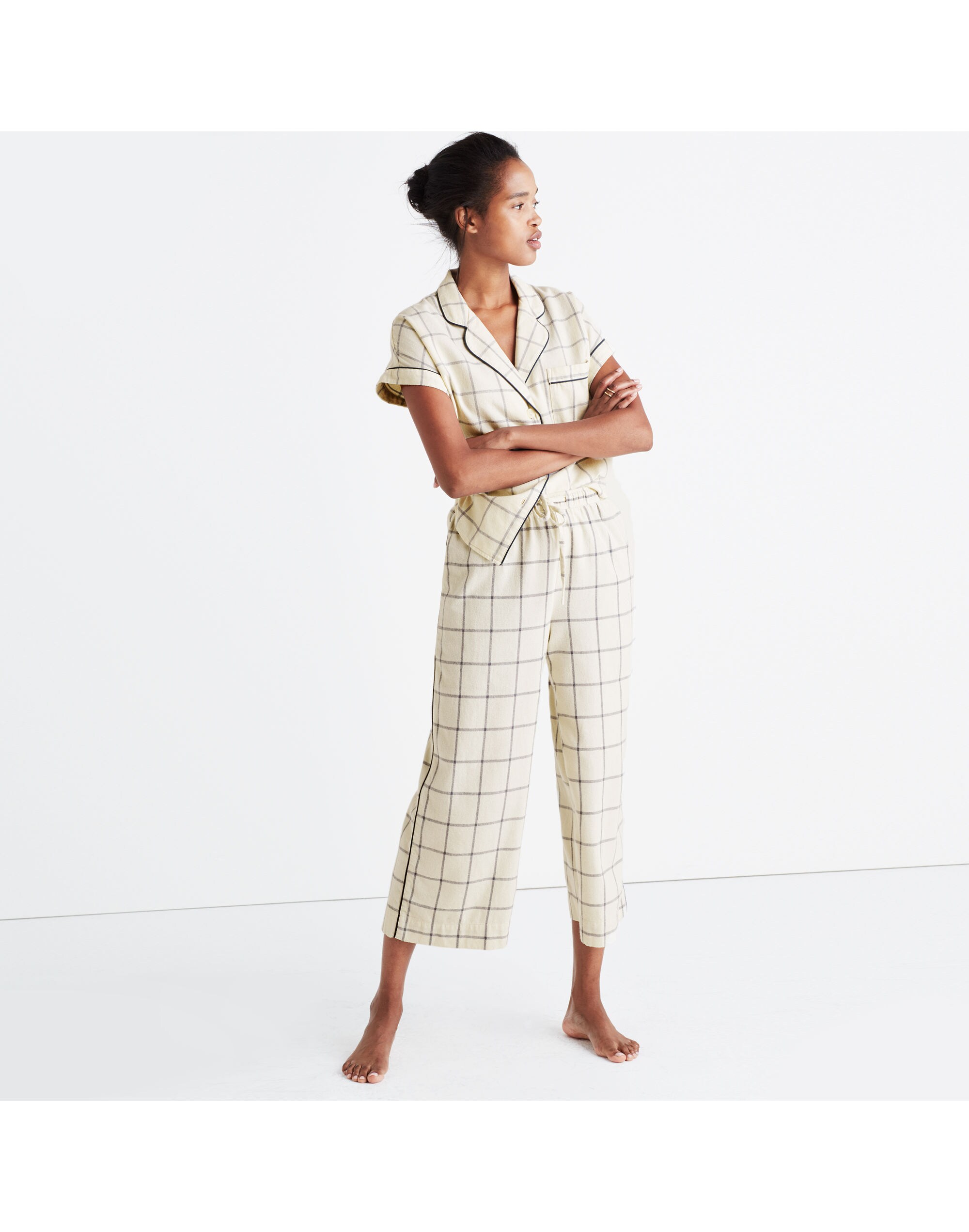 Flannel Bedtime Pajama Top in Windowpane | Madewell