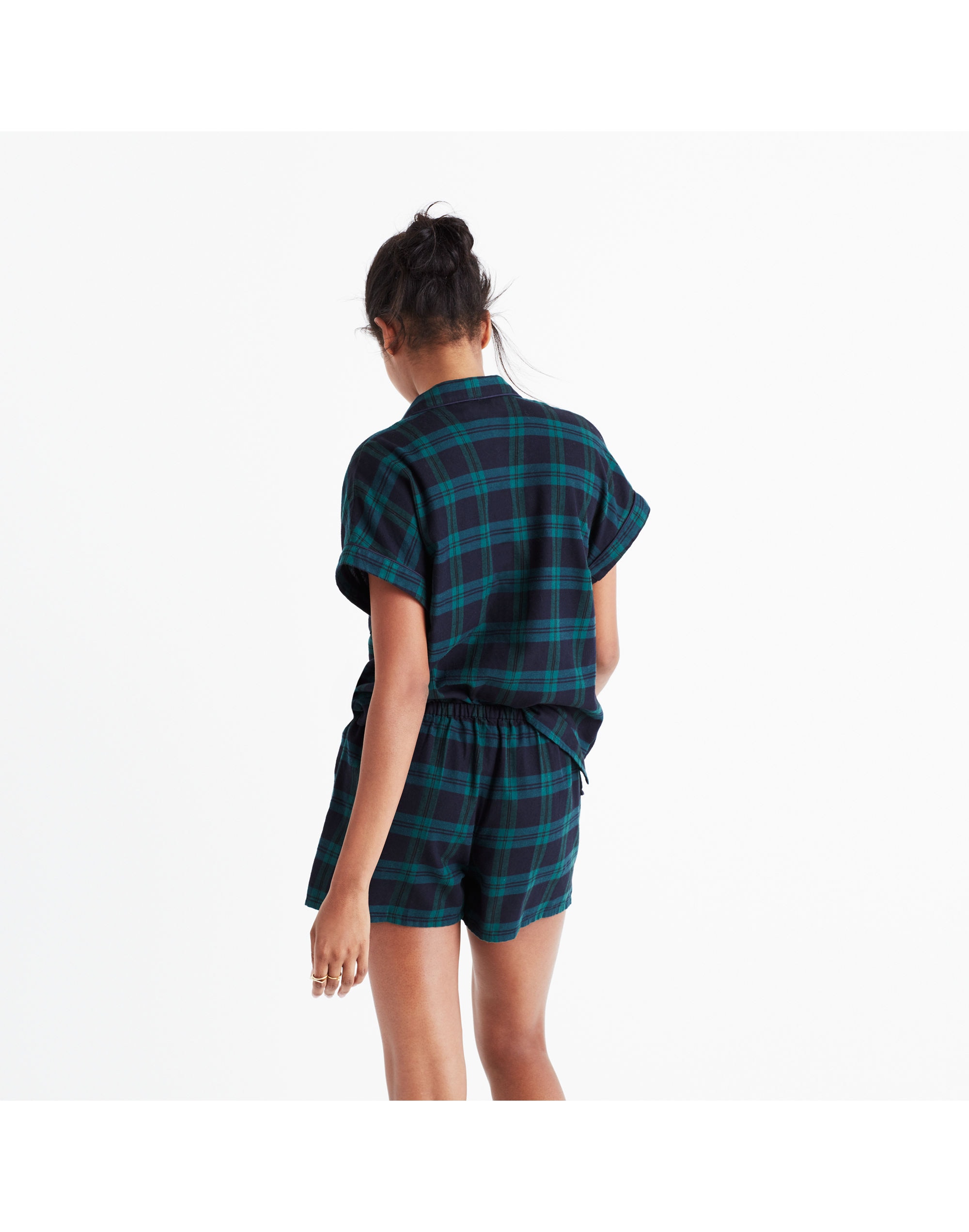 Flannel Bedtime Pajama Shorts Dark Plaid | Madewell