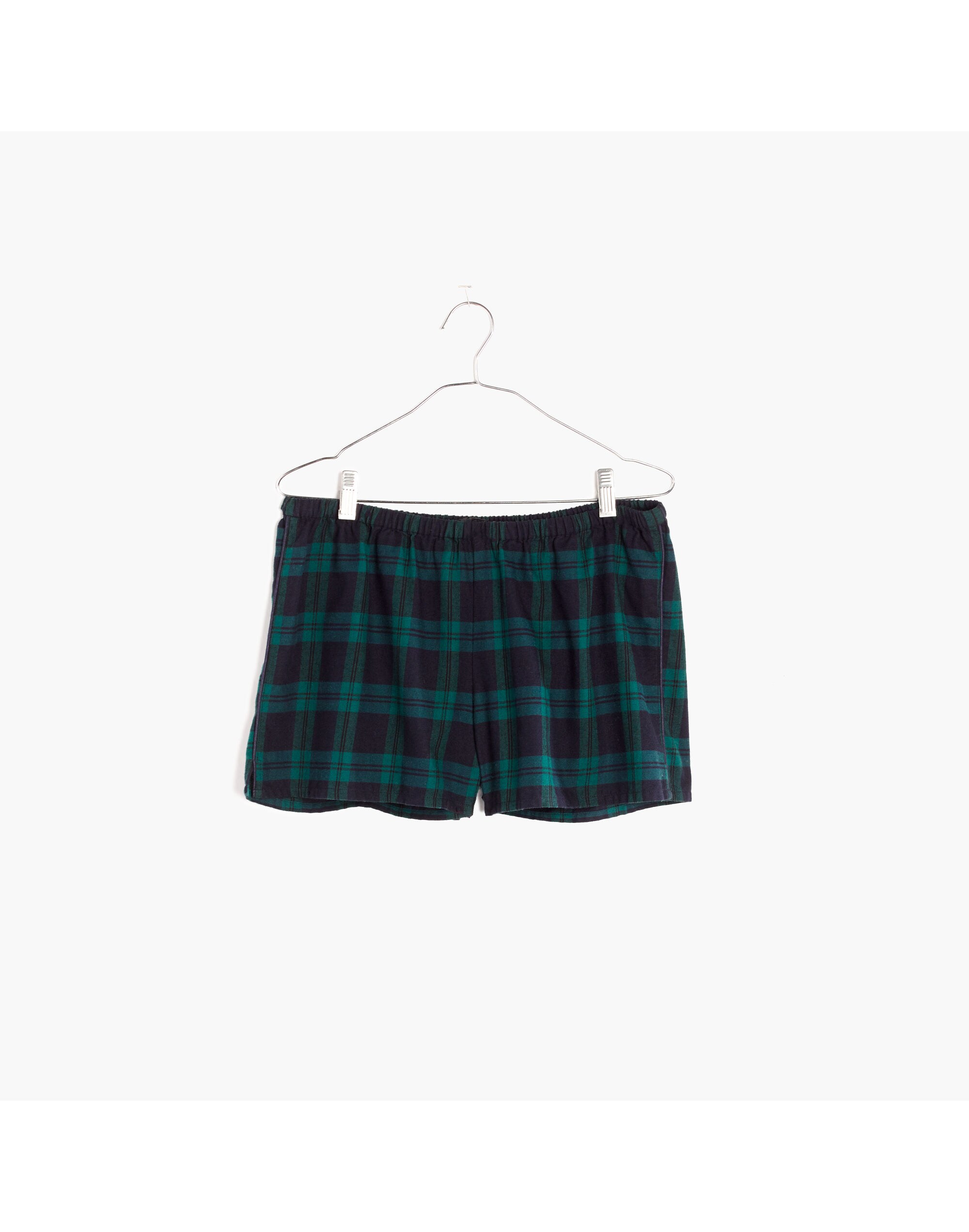 Flannel Bedtime Pajama Shorts Dark Plaid | Madewell