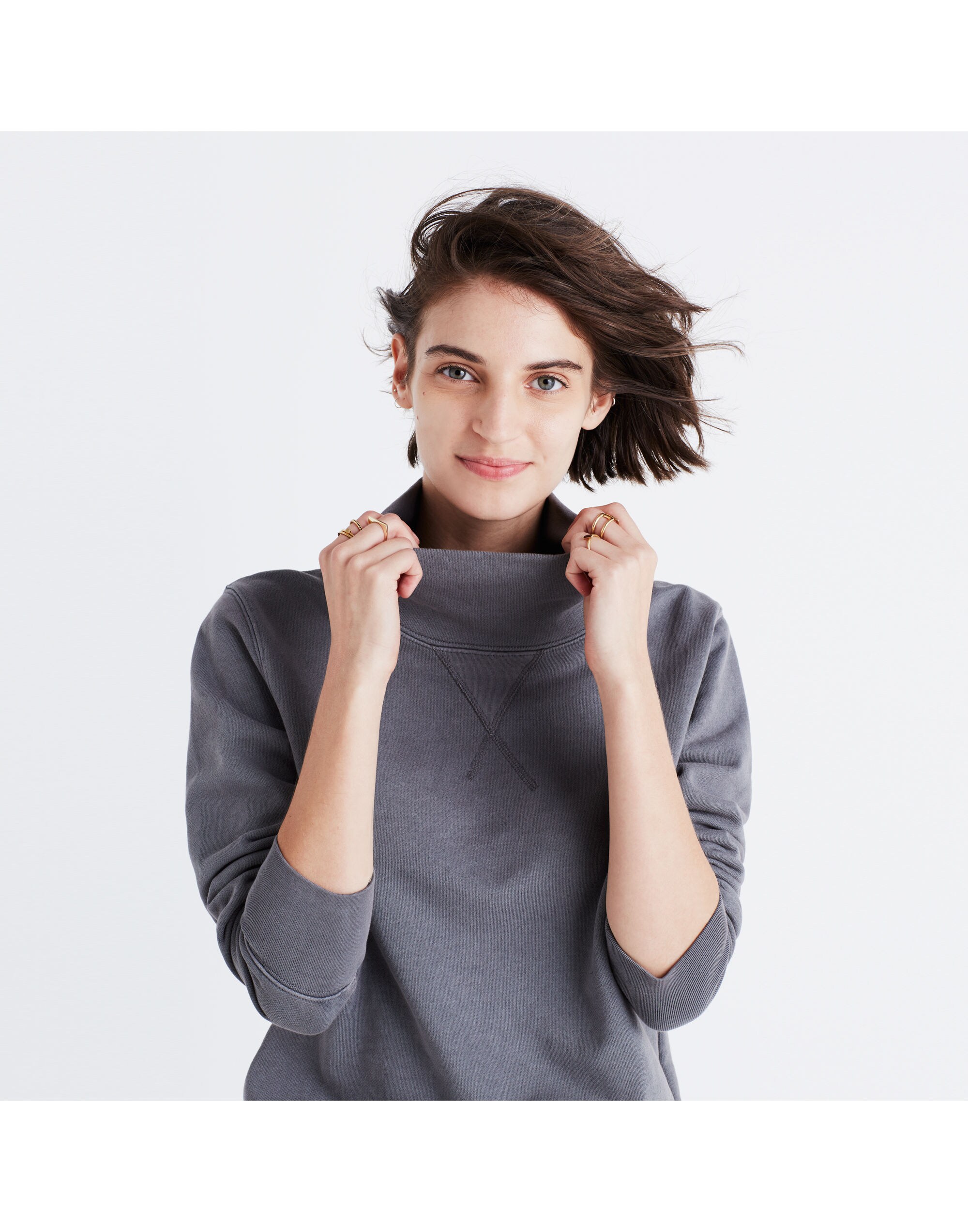 Garment-Dyed Funnelneck Sweatshirt | Madewell