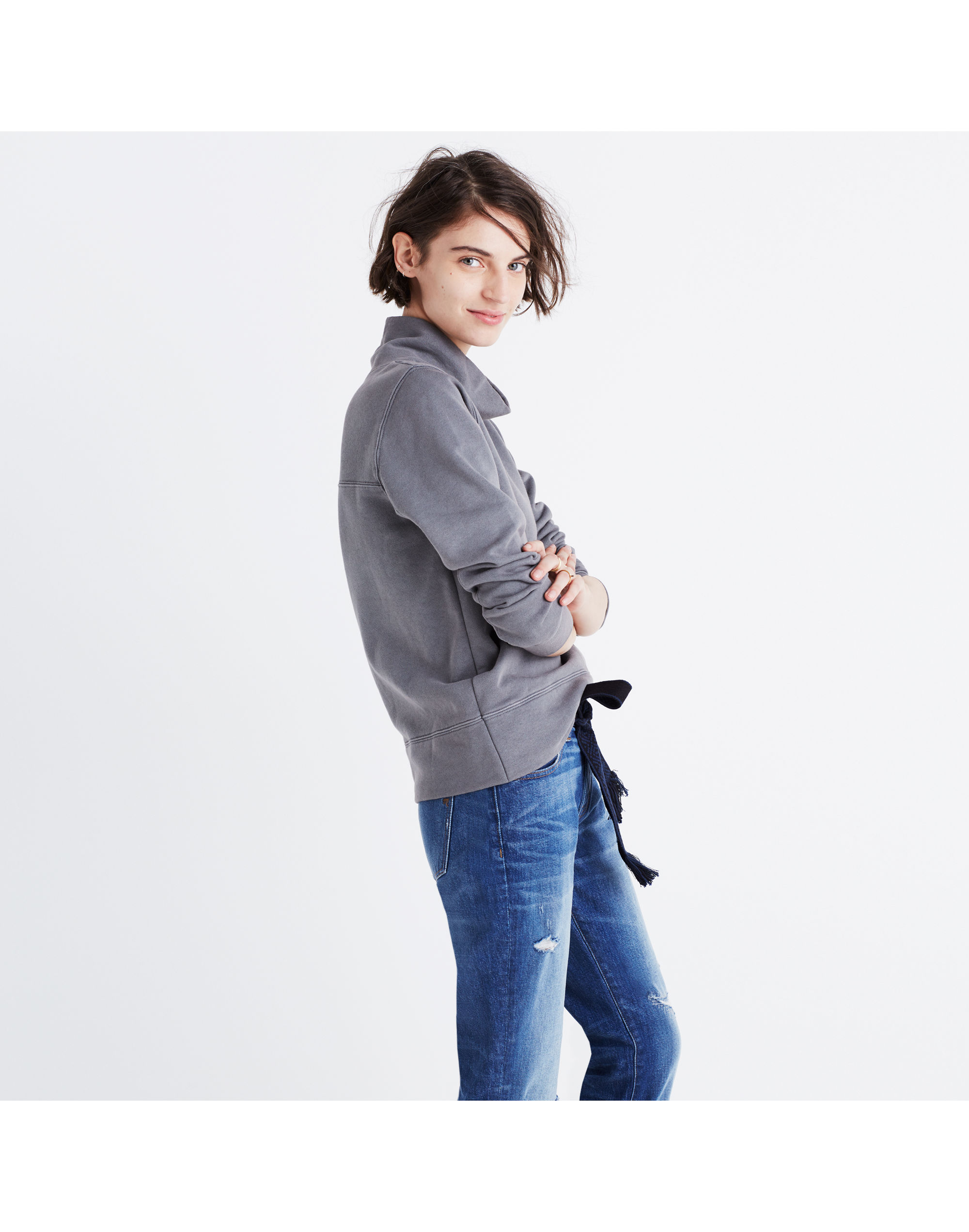 Garment-Dyed Funnelneck Sweatshirt | Madewell